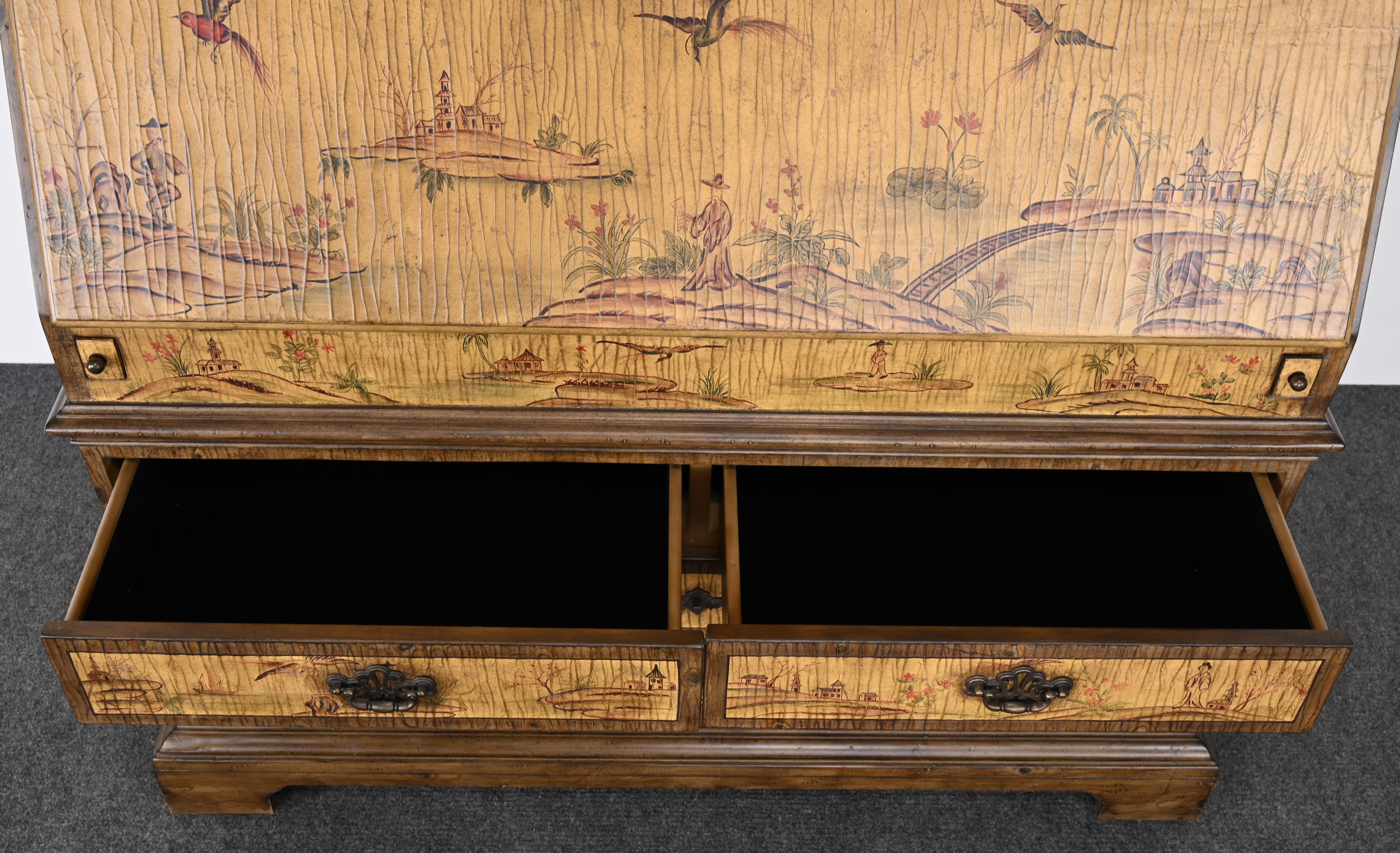 Chinoiserie Secretary in the Manner of Maitland Smith, 1990s 1
