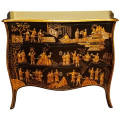 Vintage Chinoiserie Serpentine Chest of Drawers, Italian, circa 1950 In Stock
