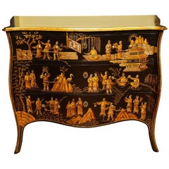 Chinoiserie Serpentine Chest of Drawers, Italian, circa 1950 In Stock