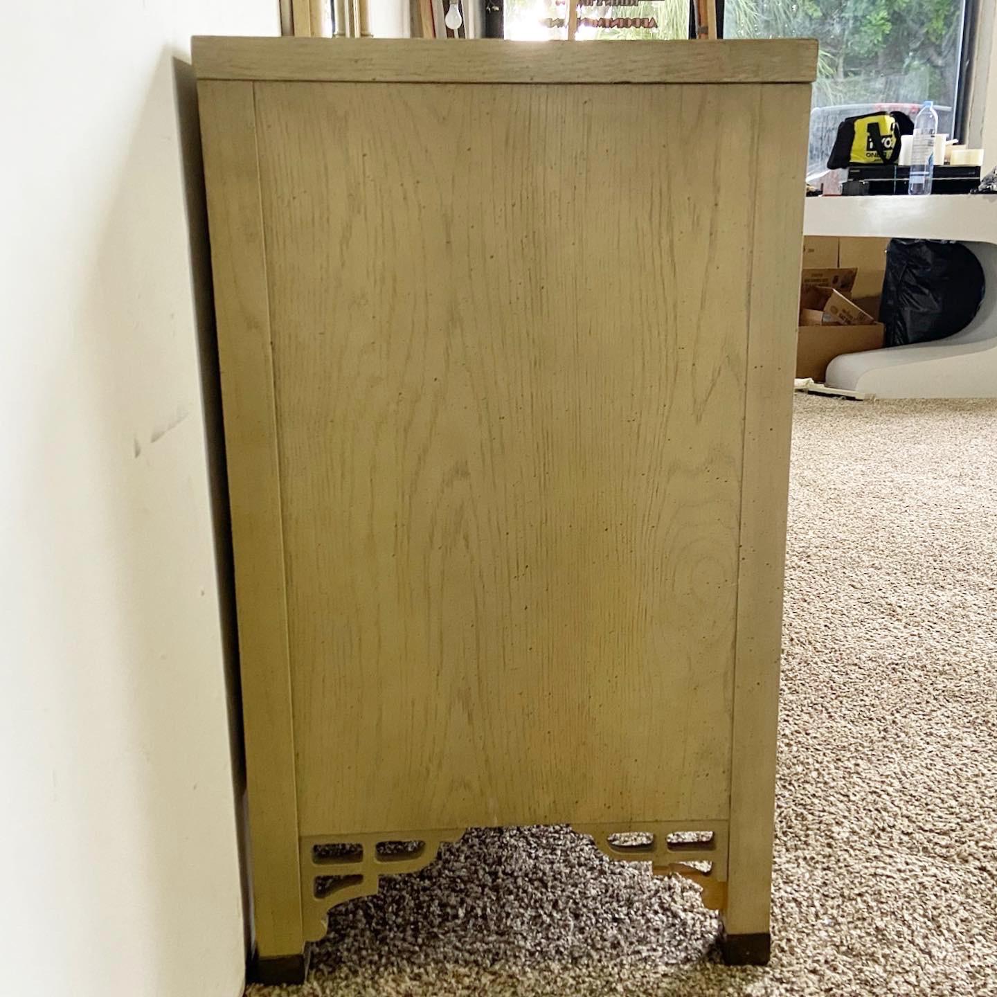 Chinoiserie Shangri-La Dresser With Mirror by Dixie In Good Condition In Delray Beach, FL