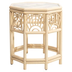 Chinoiserie Side Table With Glass Top