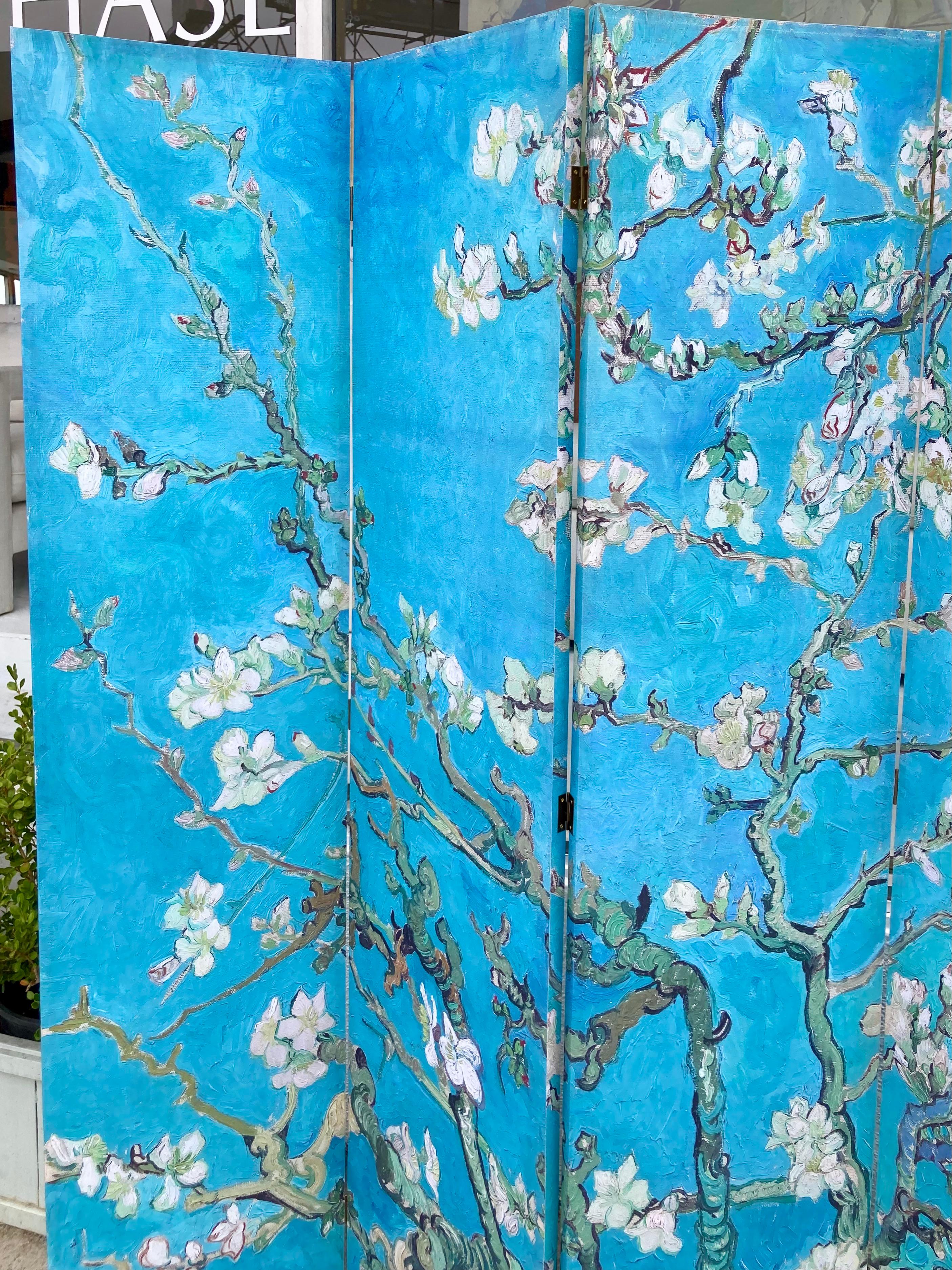 XXIe siècle et contemporain Chinoiserie Sérigraphie sur toile Paravent à cinq panneaux #2 en vente