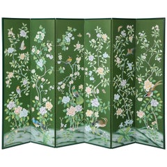 Chinoiserie Six-Panel Hand-Decorated Screen