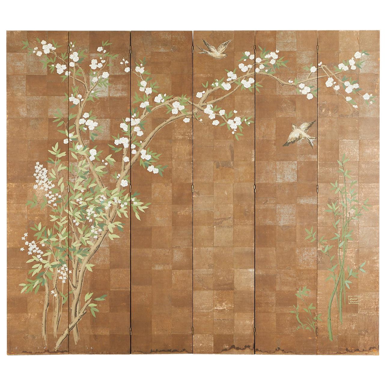 Chinoiserie Six-Panel Screen Inspired by Robert Crowder