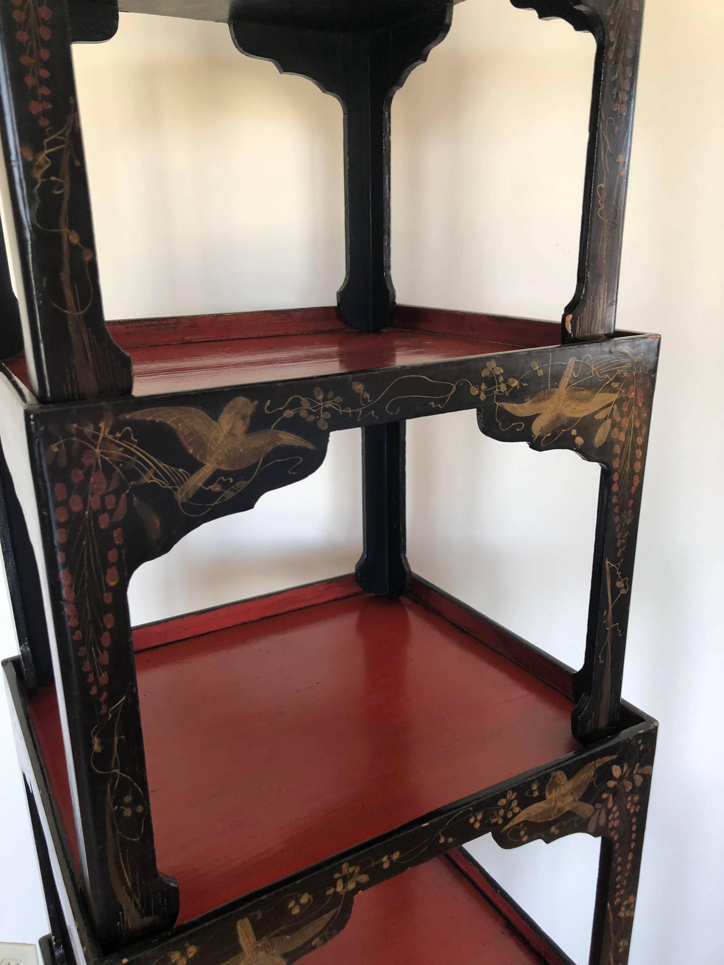 Japanese Lacquered Tray Tables For Sale 4