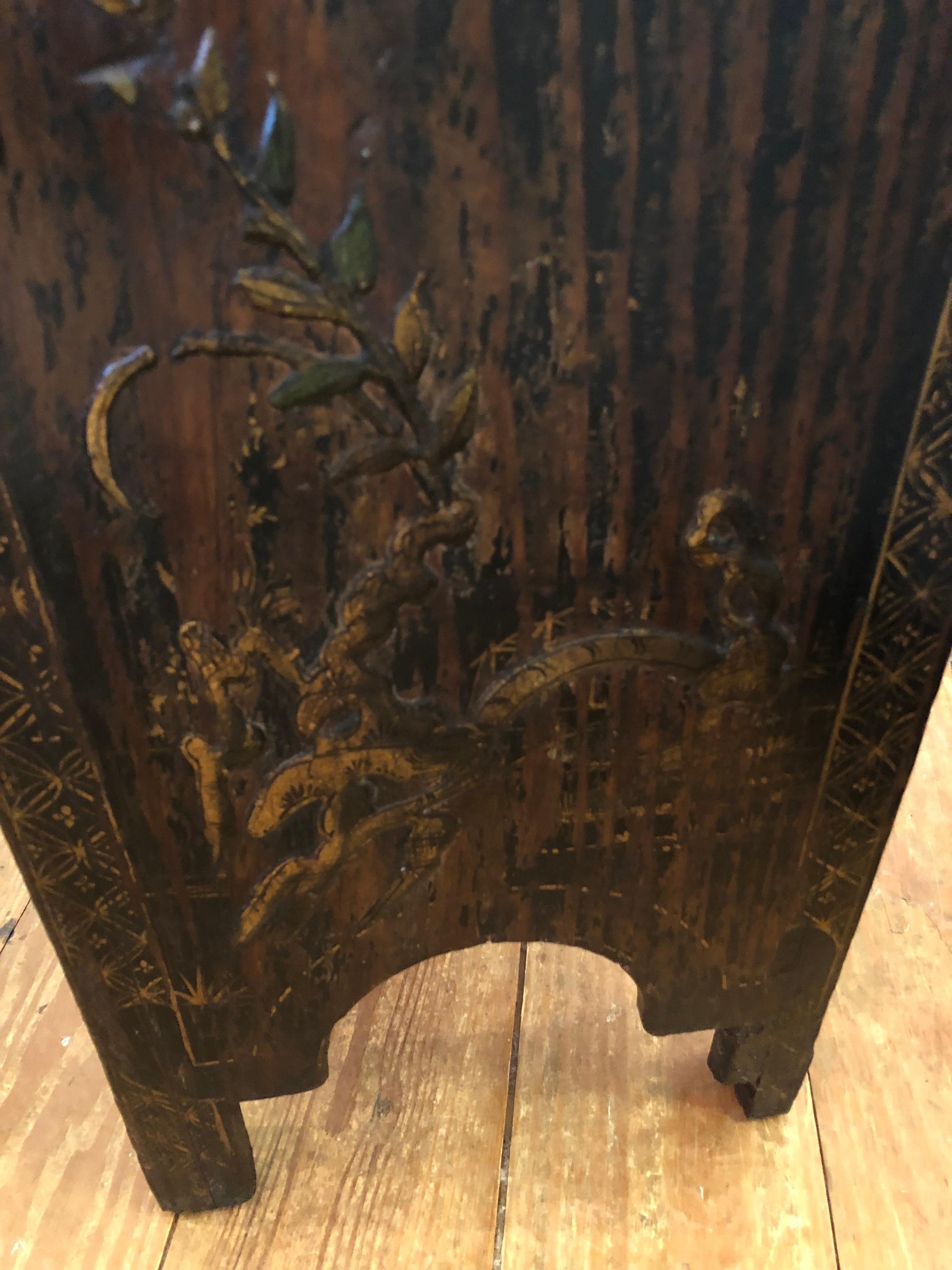 Chinoiserie Style Antique Rectangular Planter In Distressed Condition For Sale In Hopewell, NJ