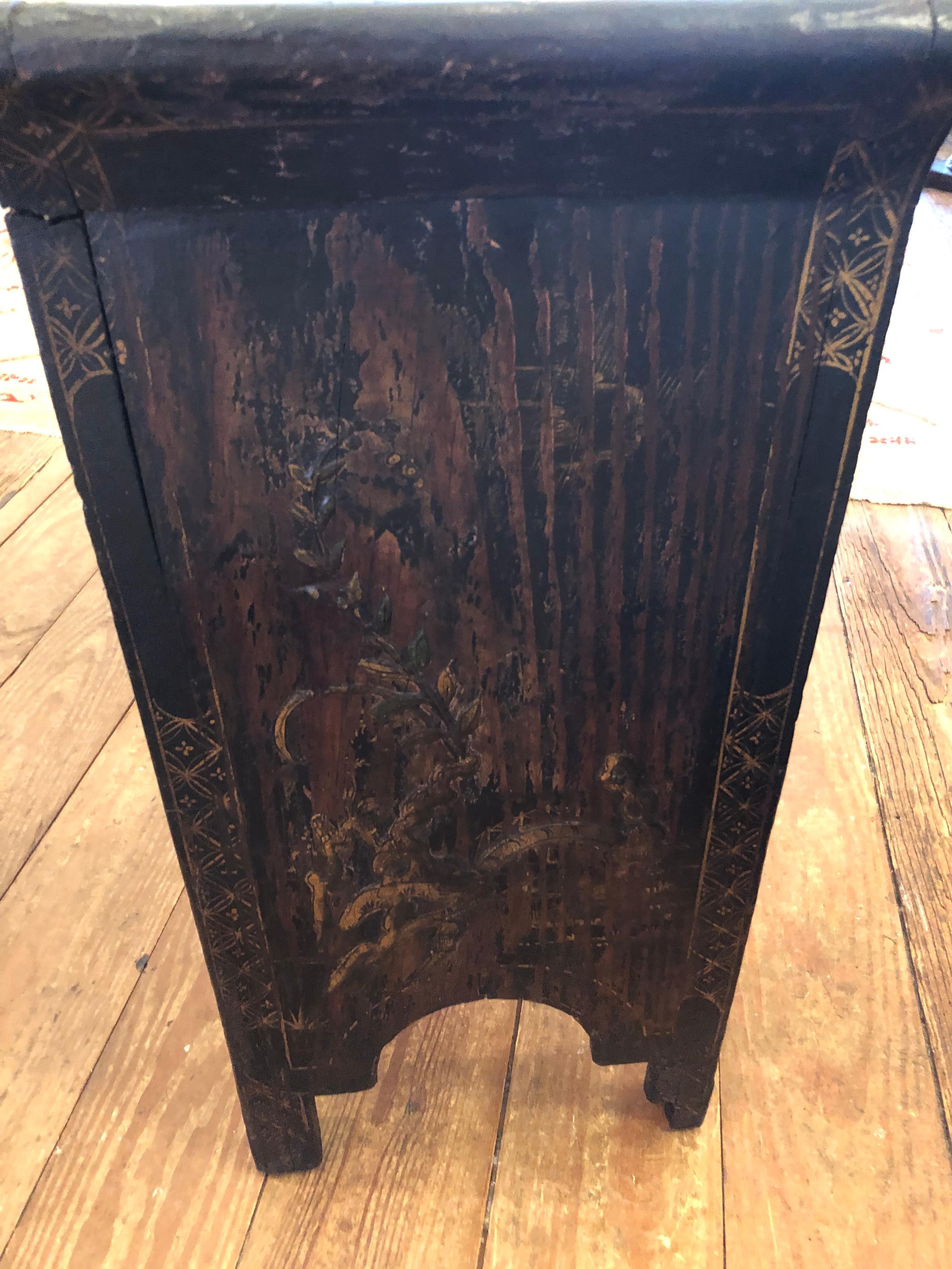 Chinoiserie Style Antique Rectangular Planter For Sale 2