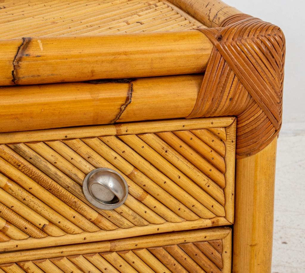 Chinoiserie Style Bamboo and Rattan Bedside Chest For Sale at 1stDibs