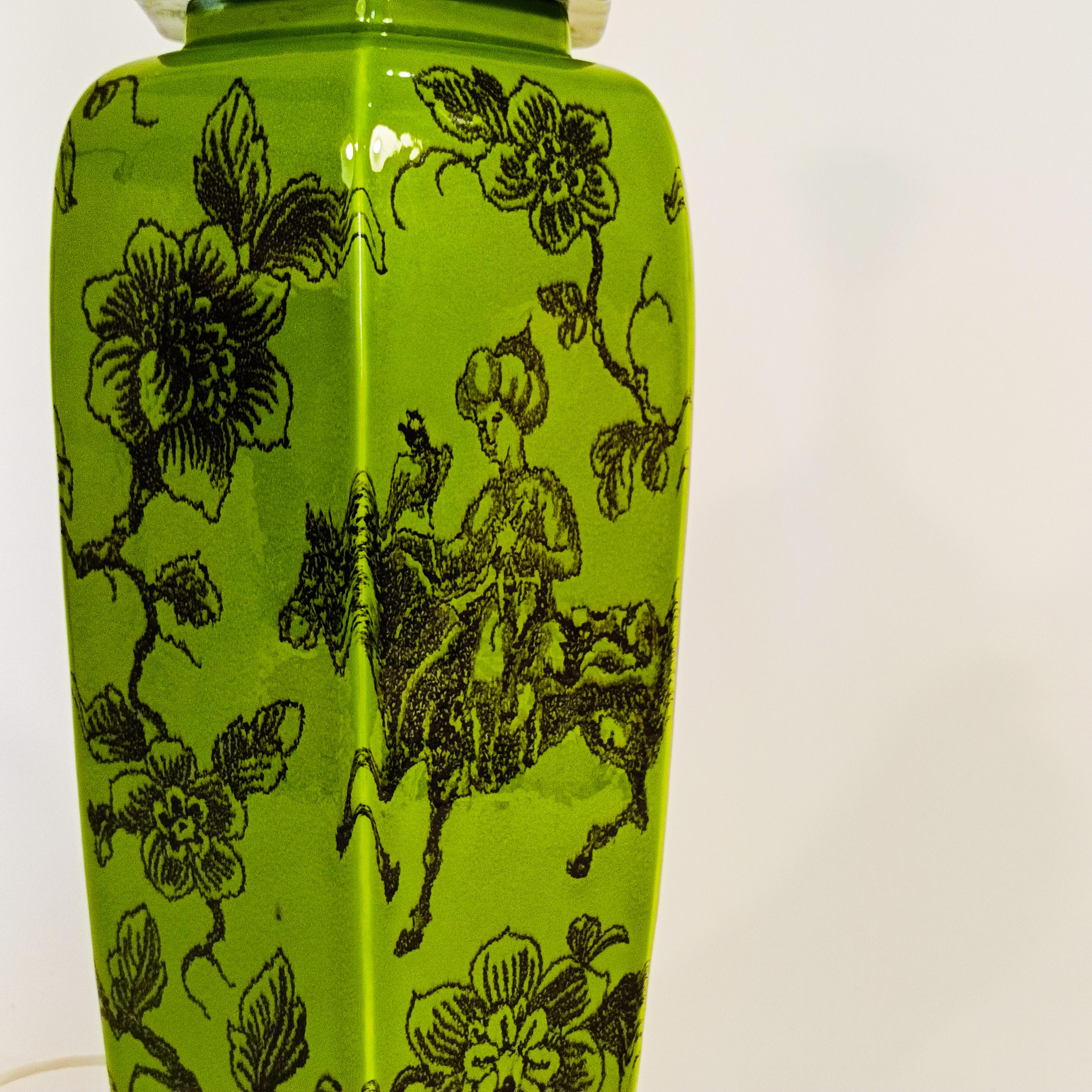 Chinoiserie style ceramic table lamp by Hispania, Spain, 1960s For Sale 3