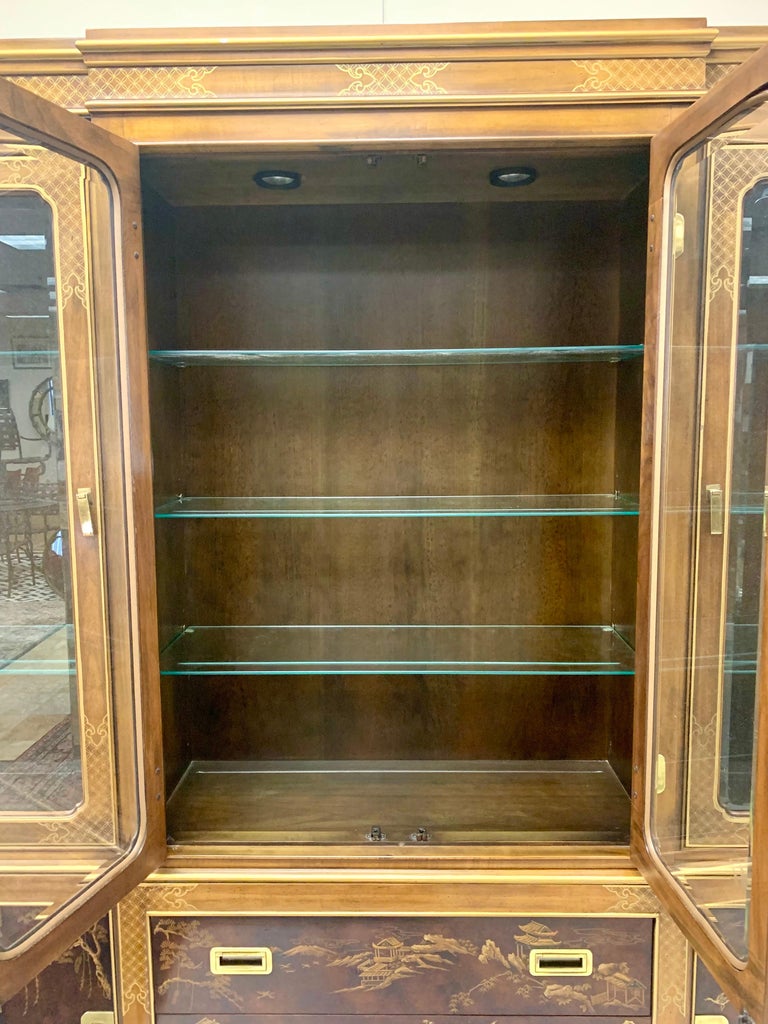 Chinoiserie Style Drexel Heritage Lighted Display China at