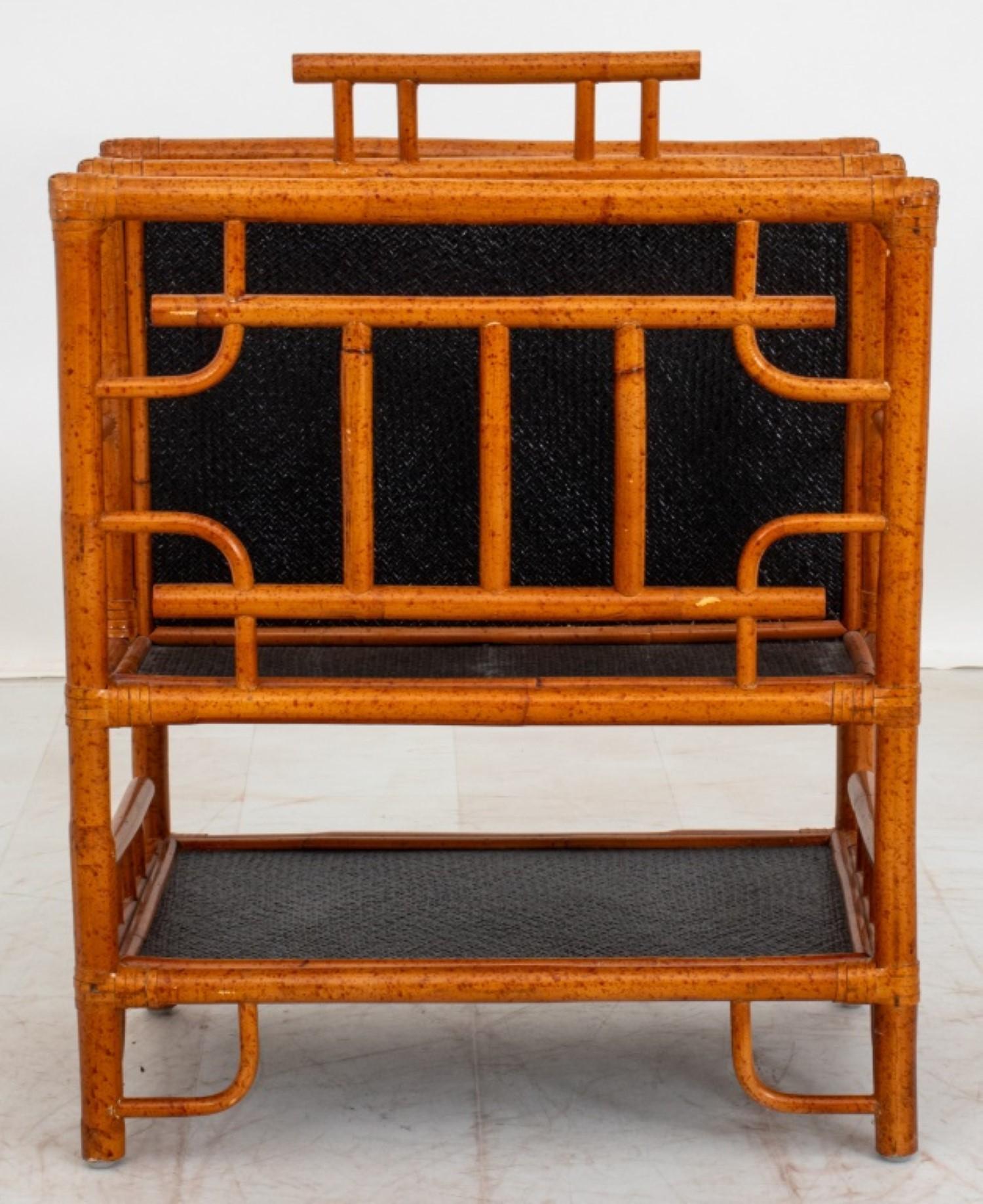 Chinoiserie Style Faux Bamboo Canterbury, 20th C For Sale 1