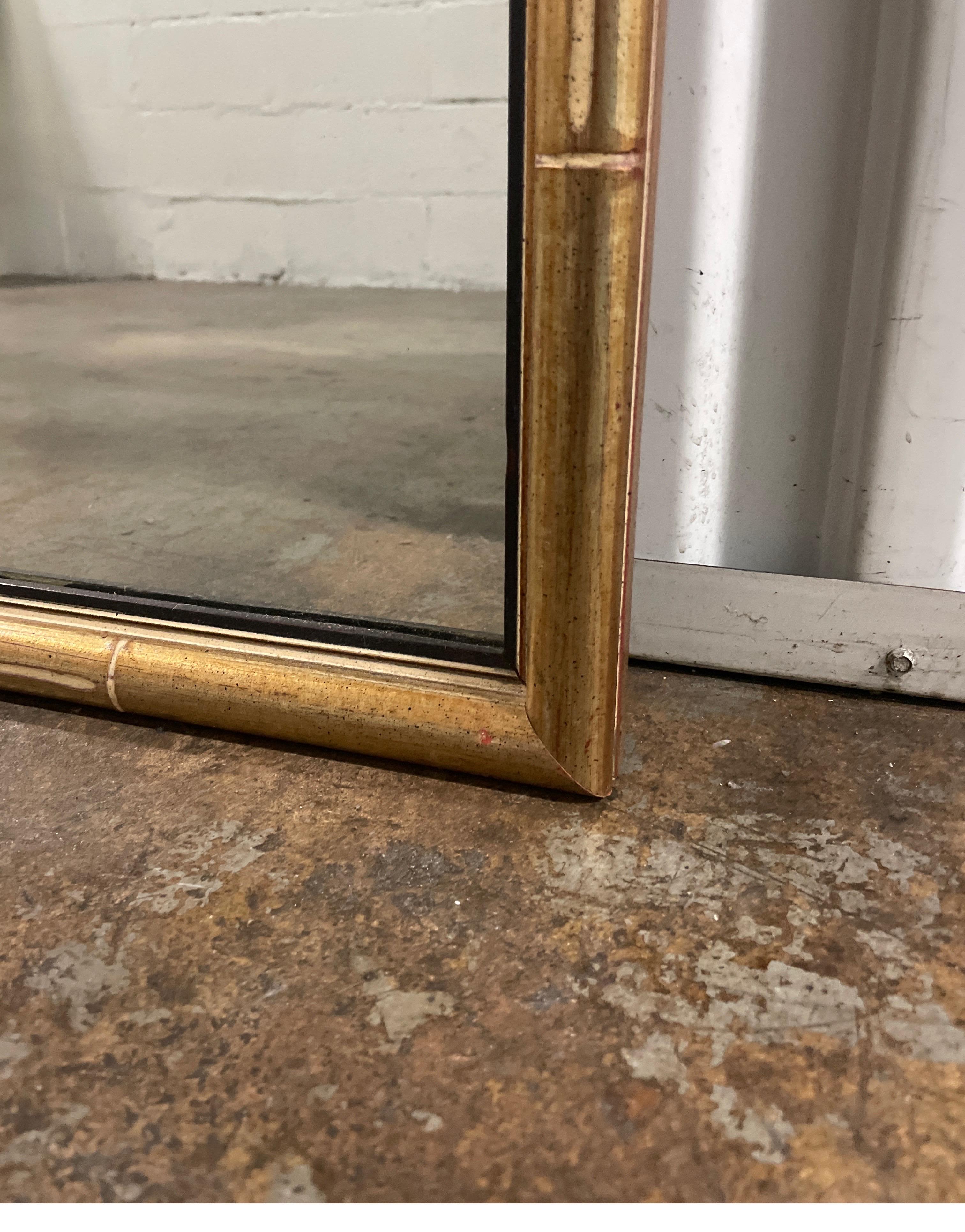 Chinoiserie Style Gilded Faux Bamboo Trumeau Mirror 2