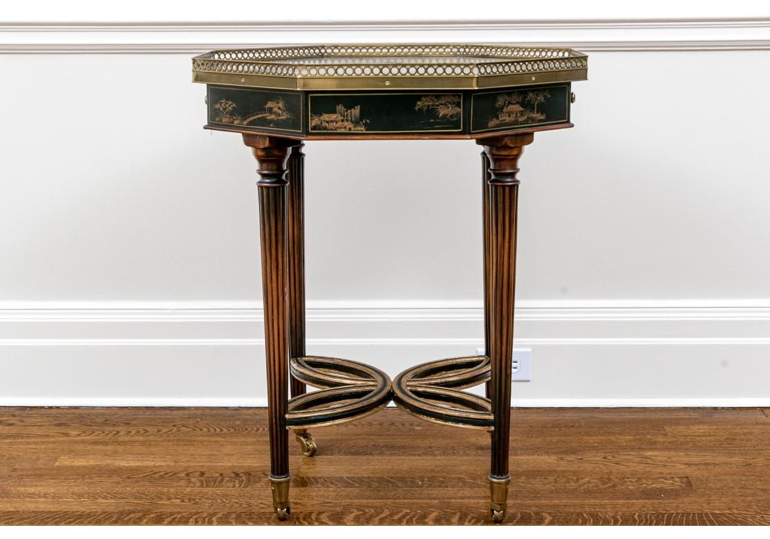 Chinoiserie Style Octagonal Accent Table For Sale 3