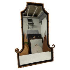 Chinoiserie Style Pagoda Form Faux Bamboo Mirror