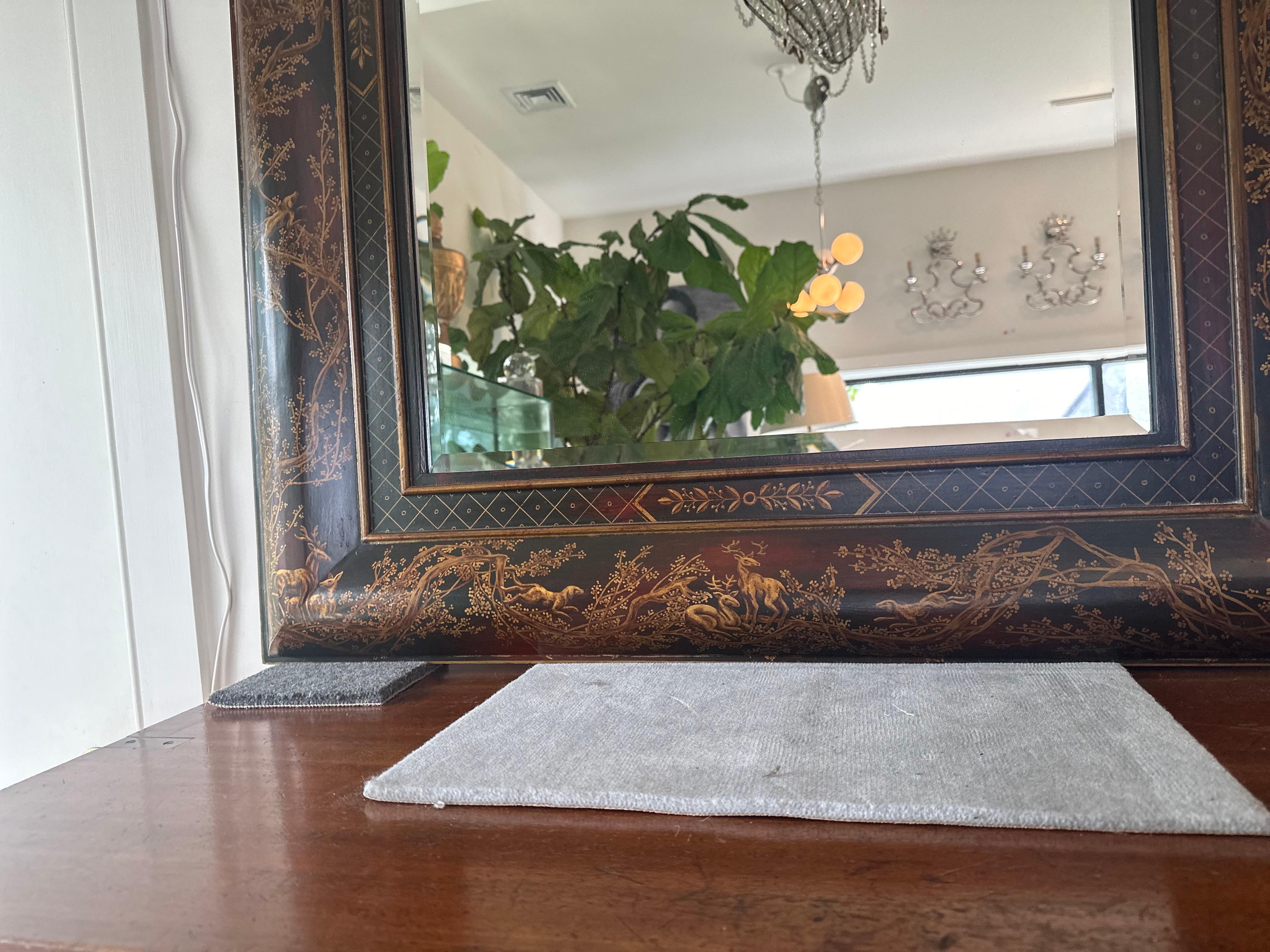 Chinoiserie Style Painted Frame Mirror In Good Condition For Sale In East Hampton, NY