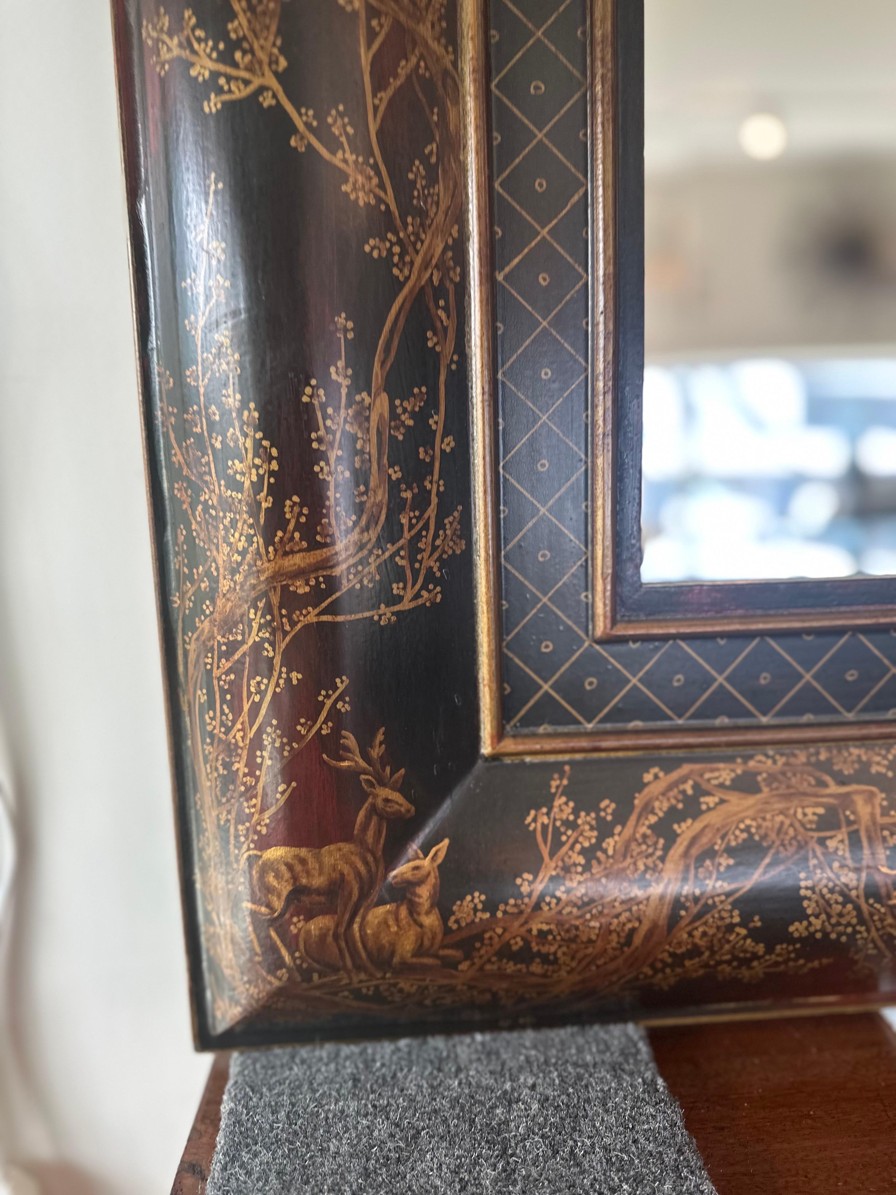 Chinoiserie Style Painted Frame Mirror For Sale 1