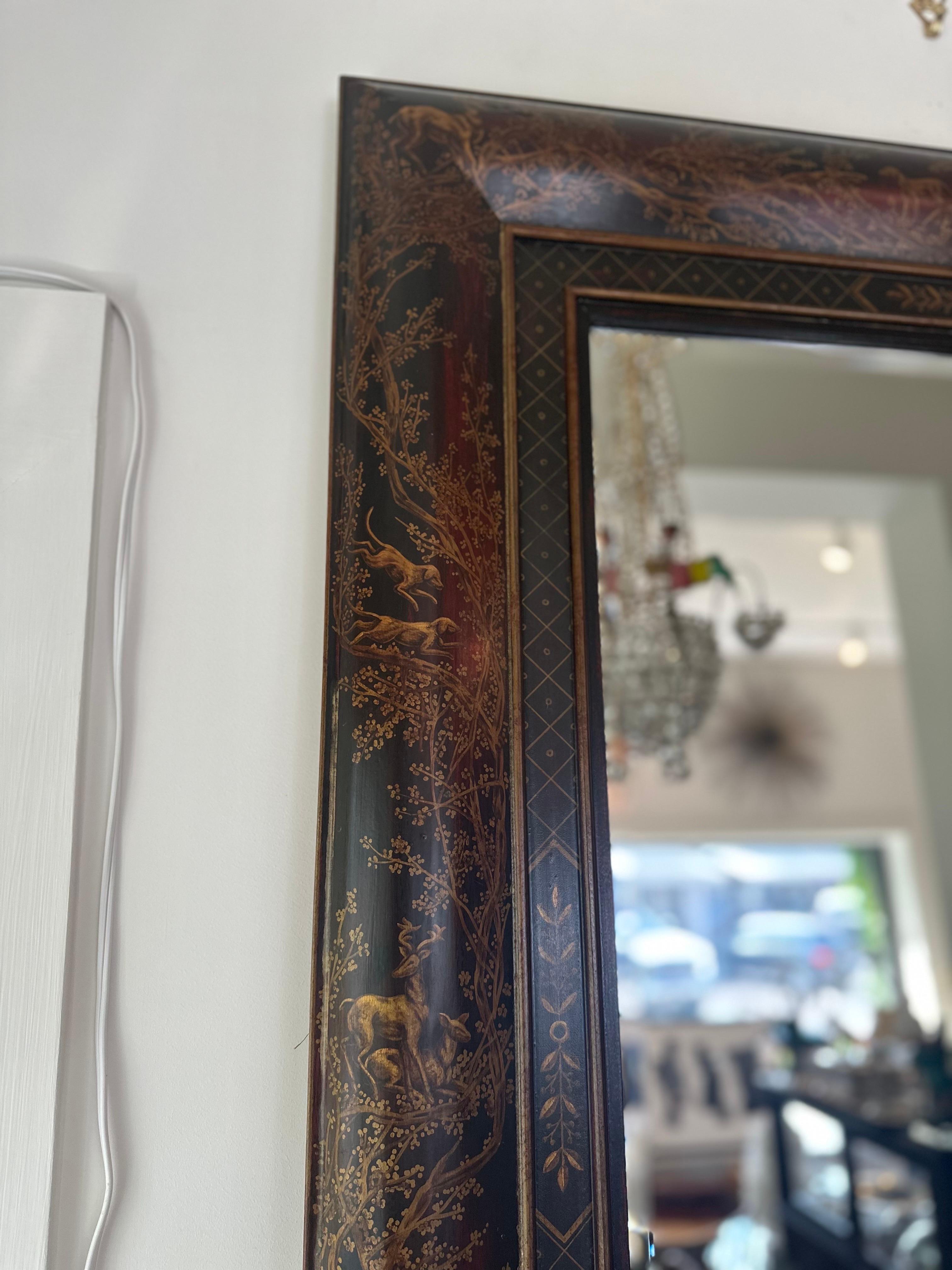 Chinoiserie Style Painted Frame Mirror For Sale 4