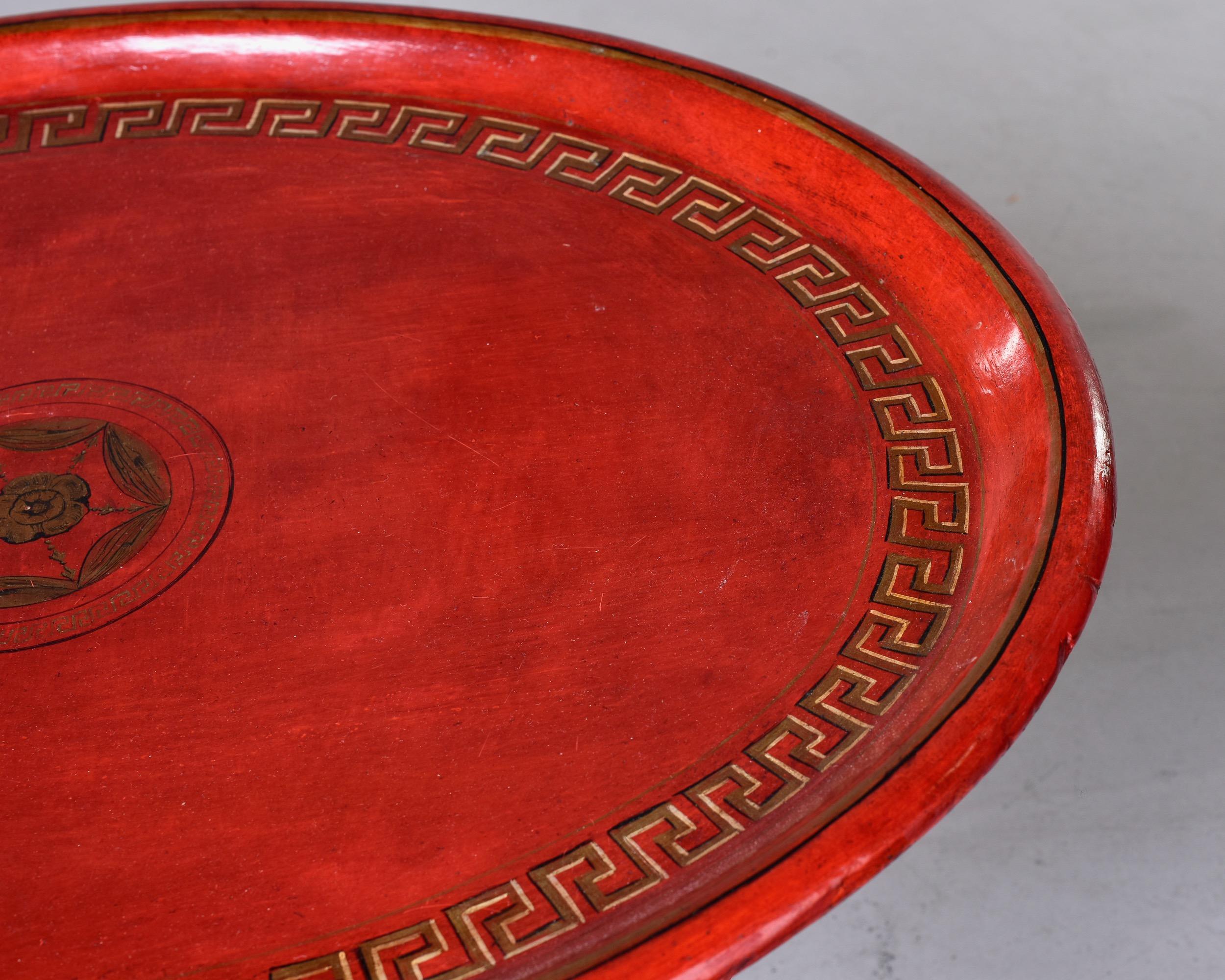 Chinoiserie Style Red Side Table For Sale 3