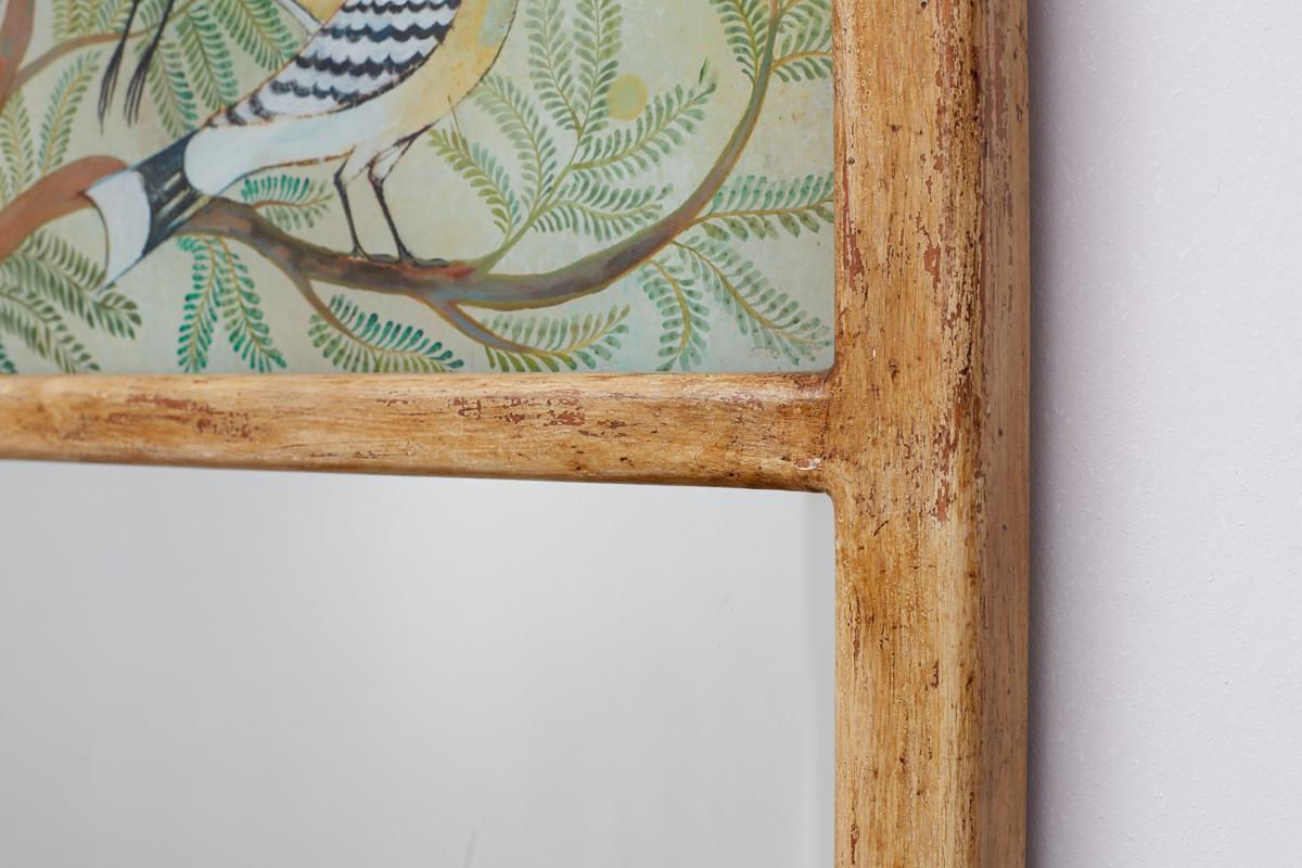 Chinoiserie Style Reverse Painted Trumeau Mirror 2