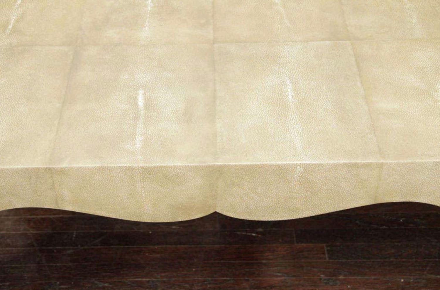 American Chinoiserie Style Shagreen Coffee Table For Sale
