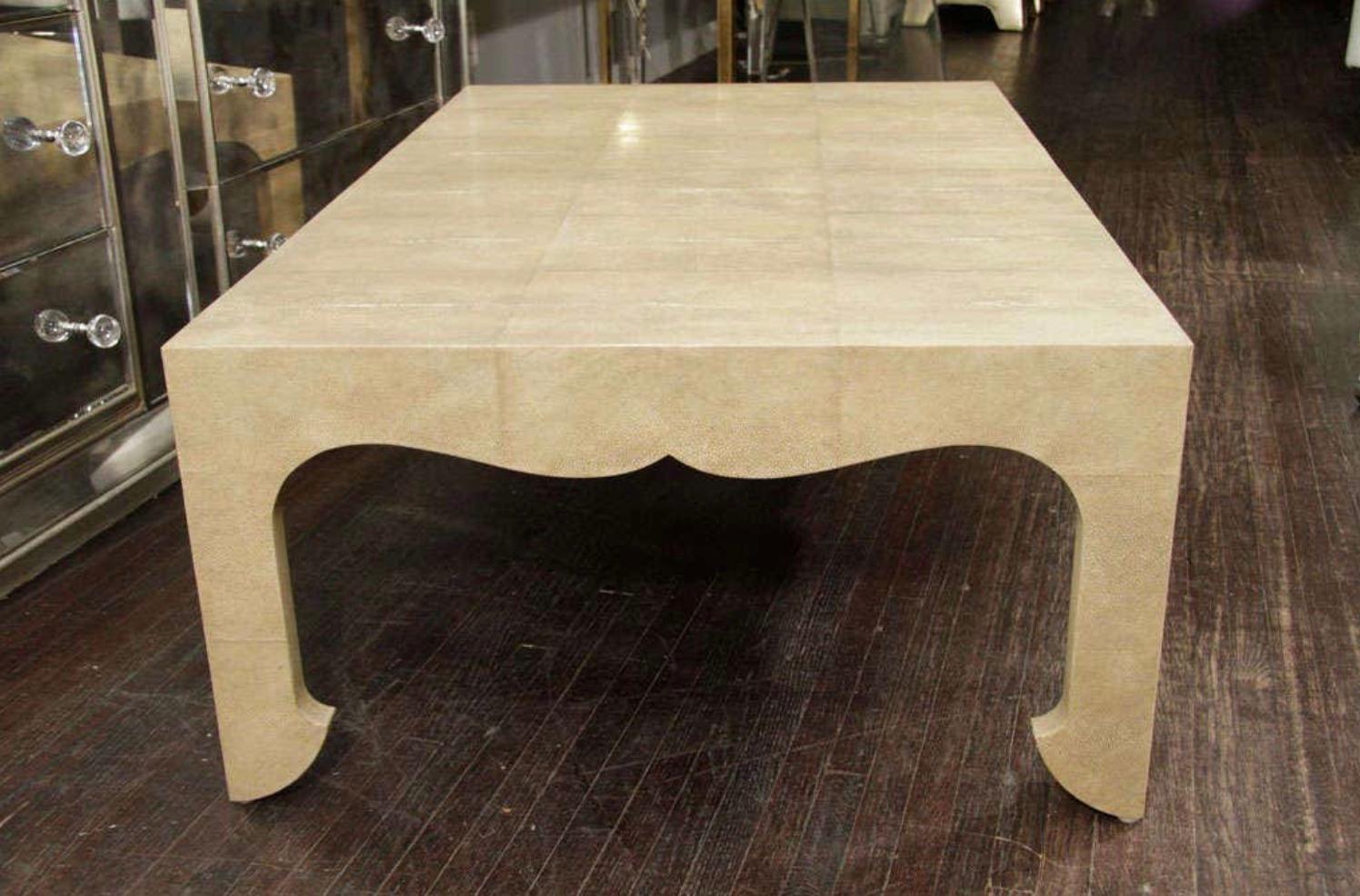Chinoiserie Style Shagreen Coffee Table In New Condition For Sale In New York, NY