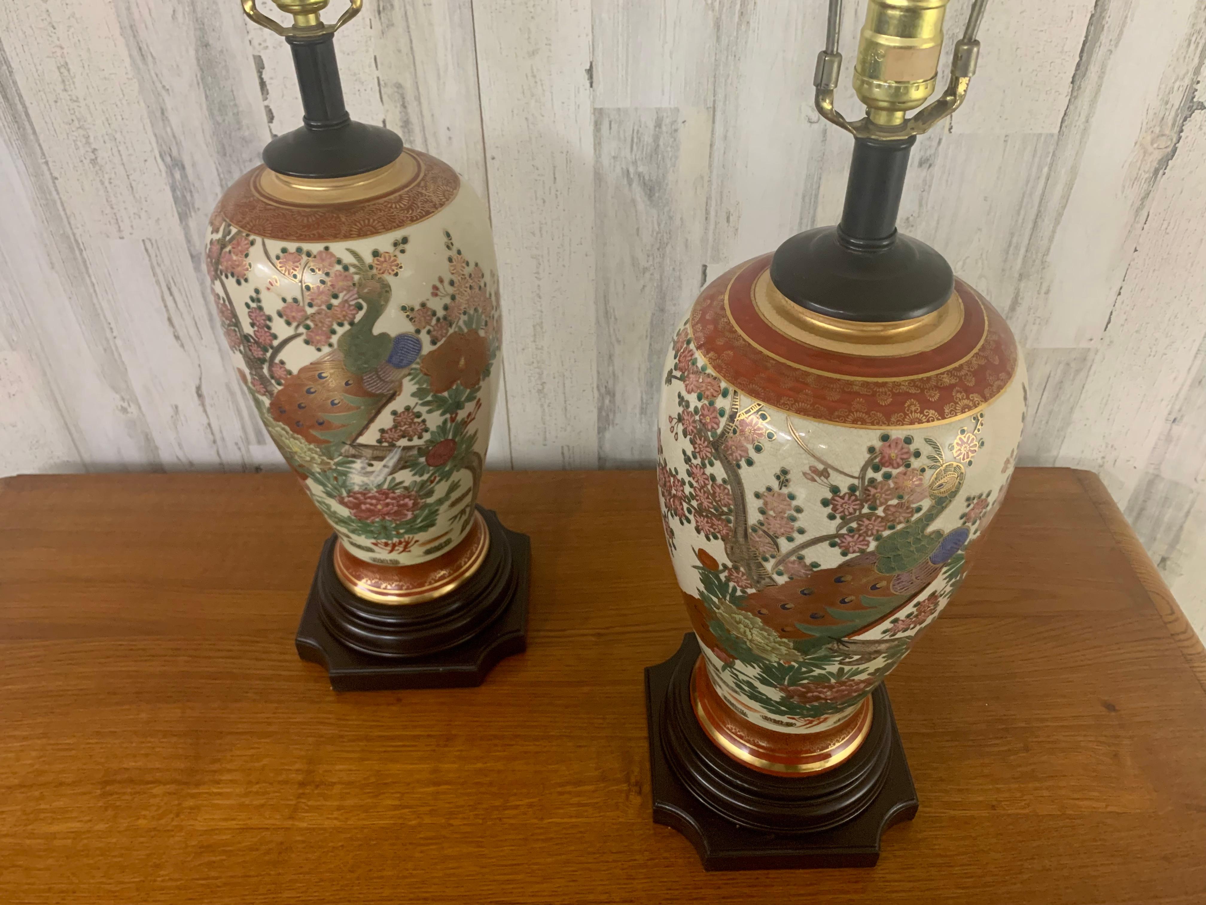 Ceramic Chinoiserie style Table Lamps
