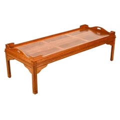 Chinoiserie Style Tray Top Carved Coffee Table