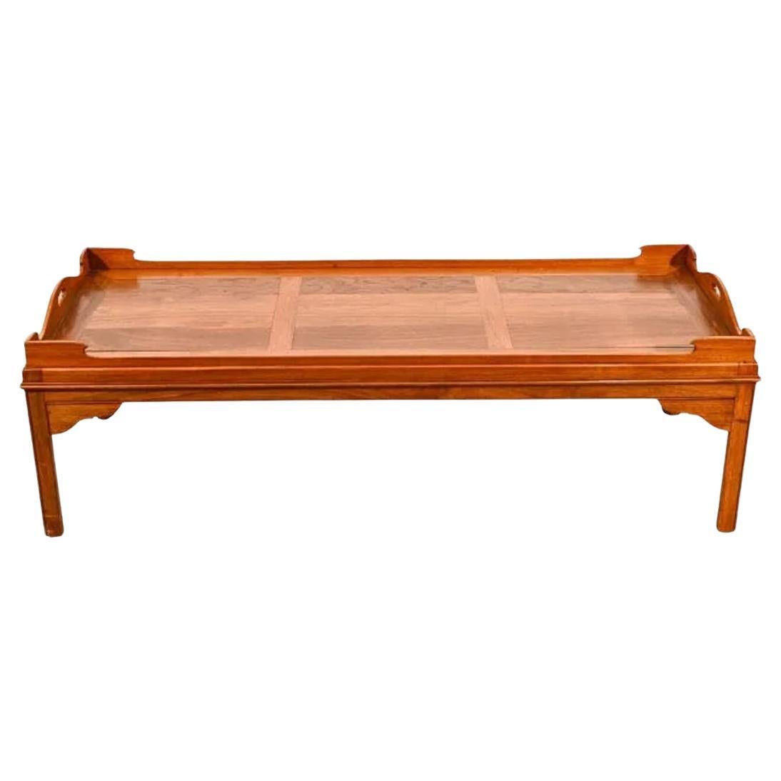 Chinoiserie Style Tray Top Carved Coffee Table For Sale
