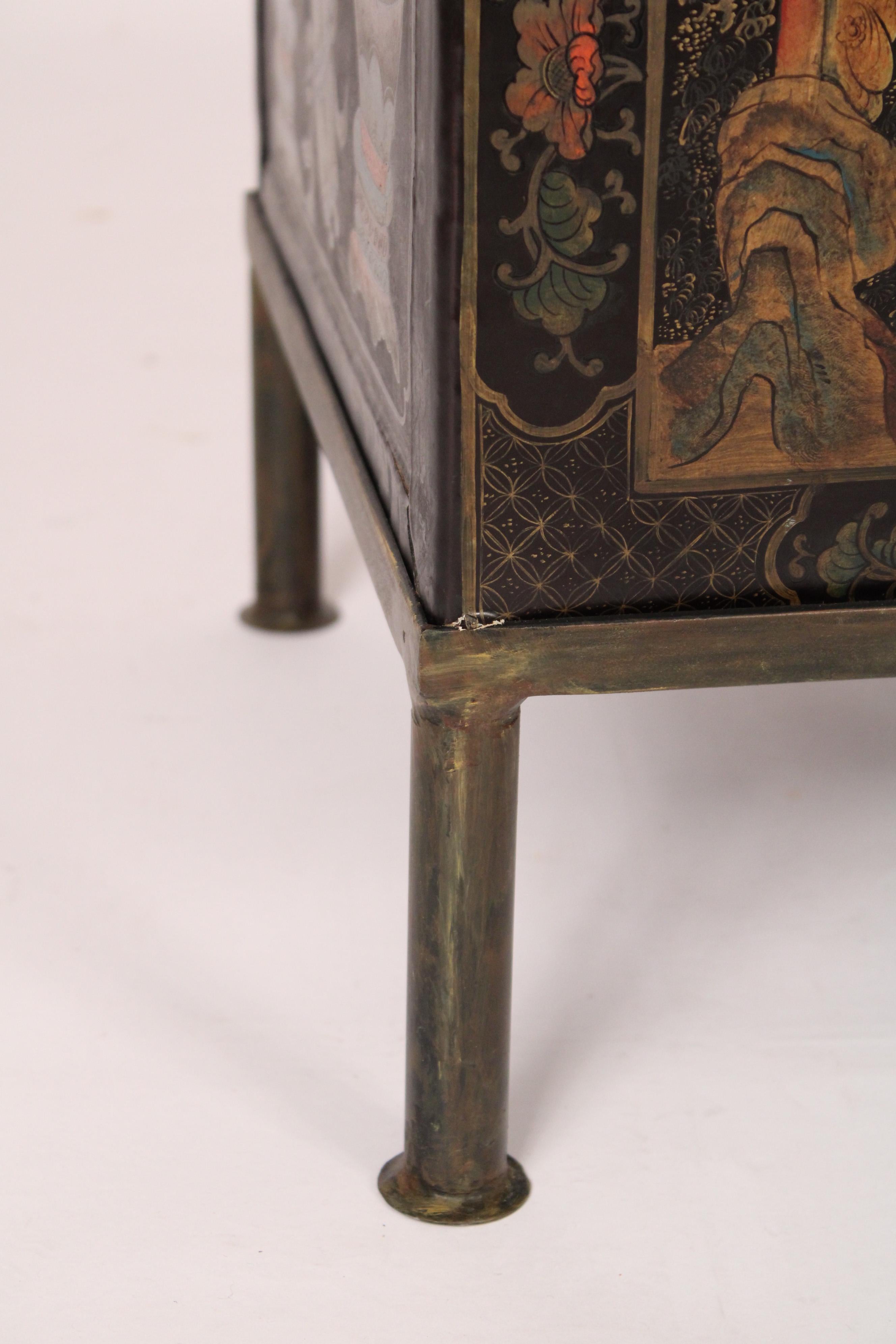 Chinoiserie Style Trunk on Stand 7