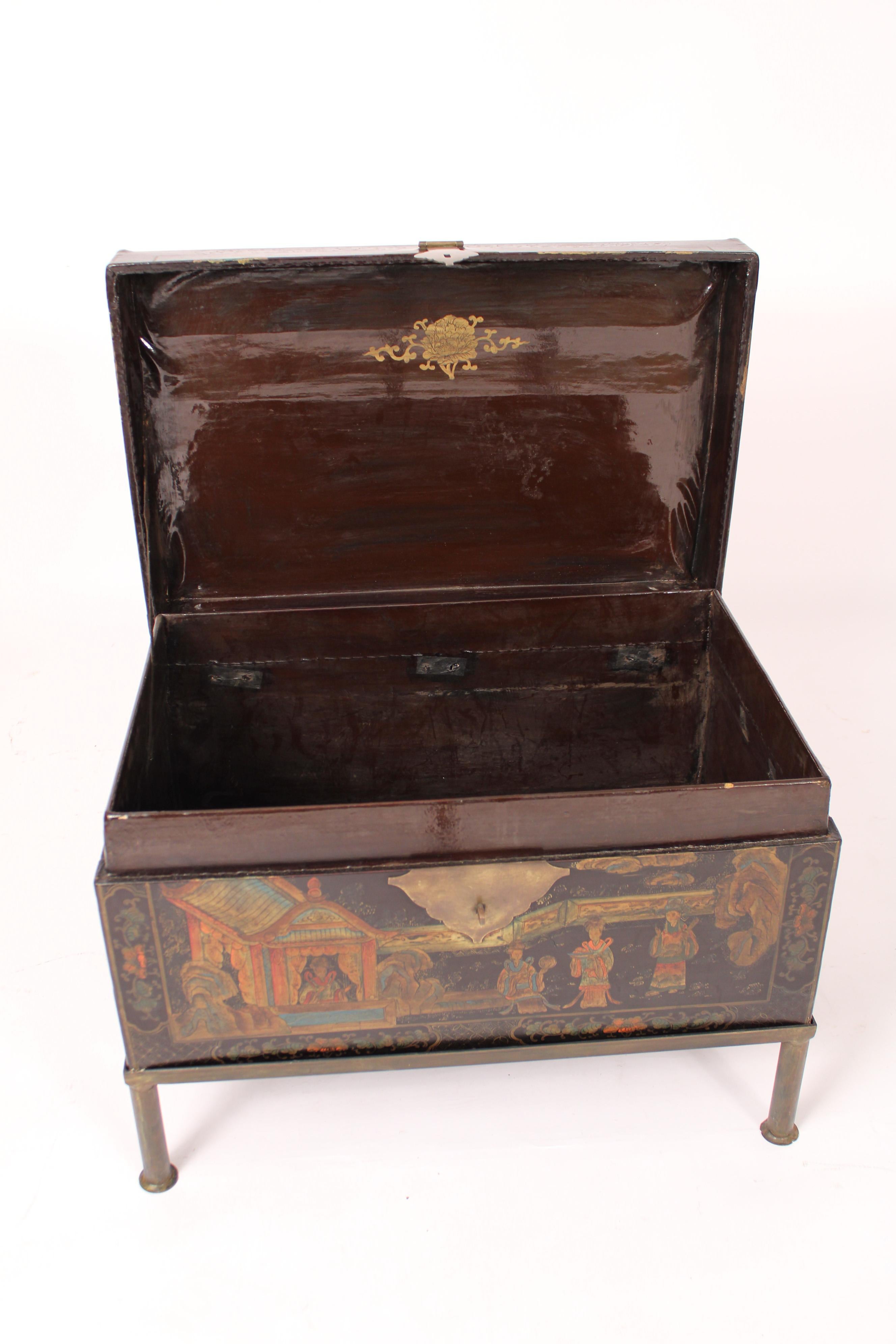 Chinoiserie Style Trunk on Stand 3