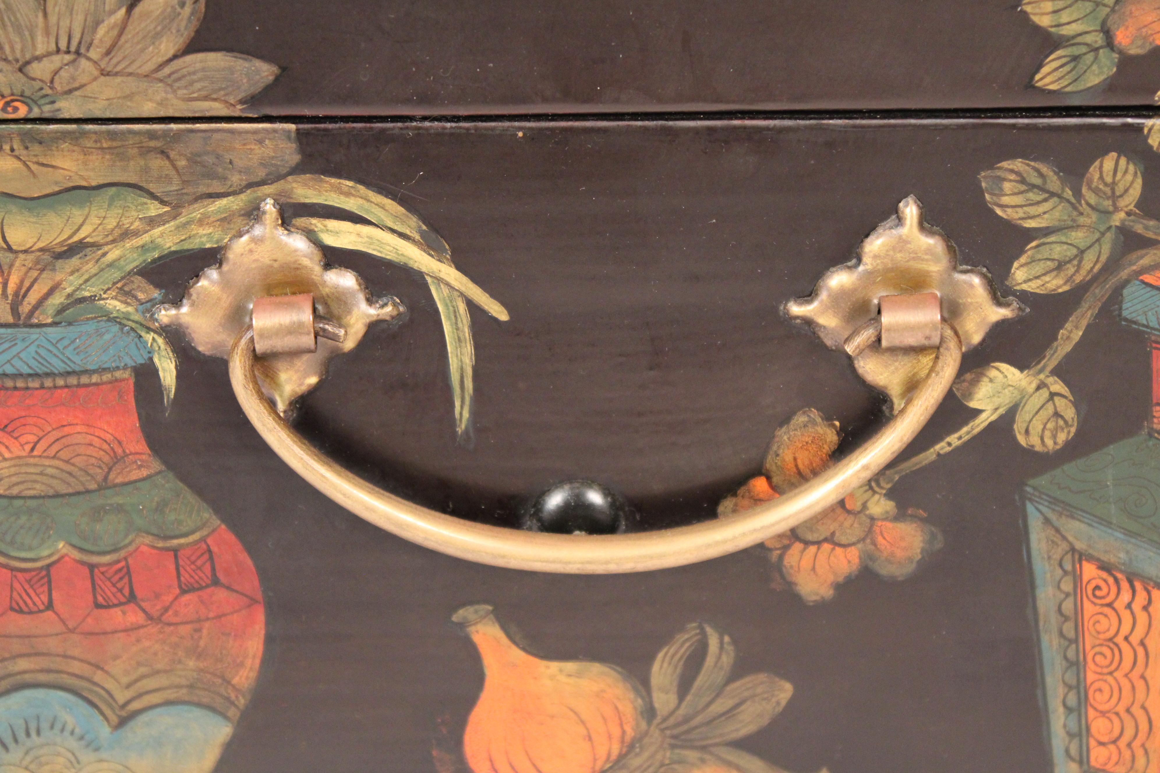 Chinoiserie Style Trunk on Stand 4