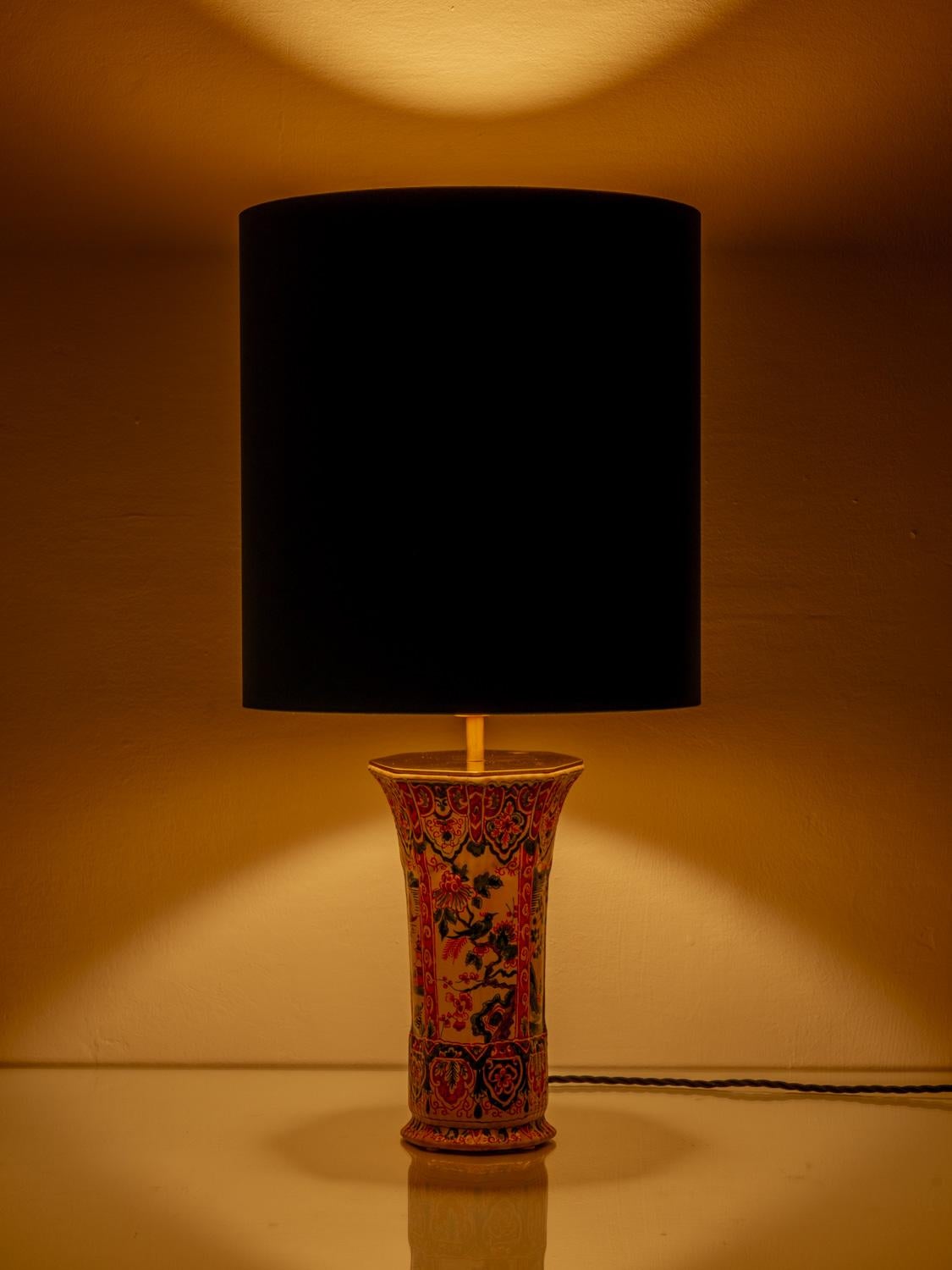 Chinoiserie-Tischlampe von Géo Martel, Desvres Fayence, Anfang 20. im Angebot 6