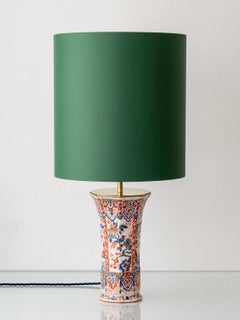 Chinoiserie Table Lamp, French Faience Delft-Style Ceramic, 1900s