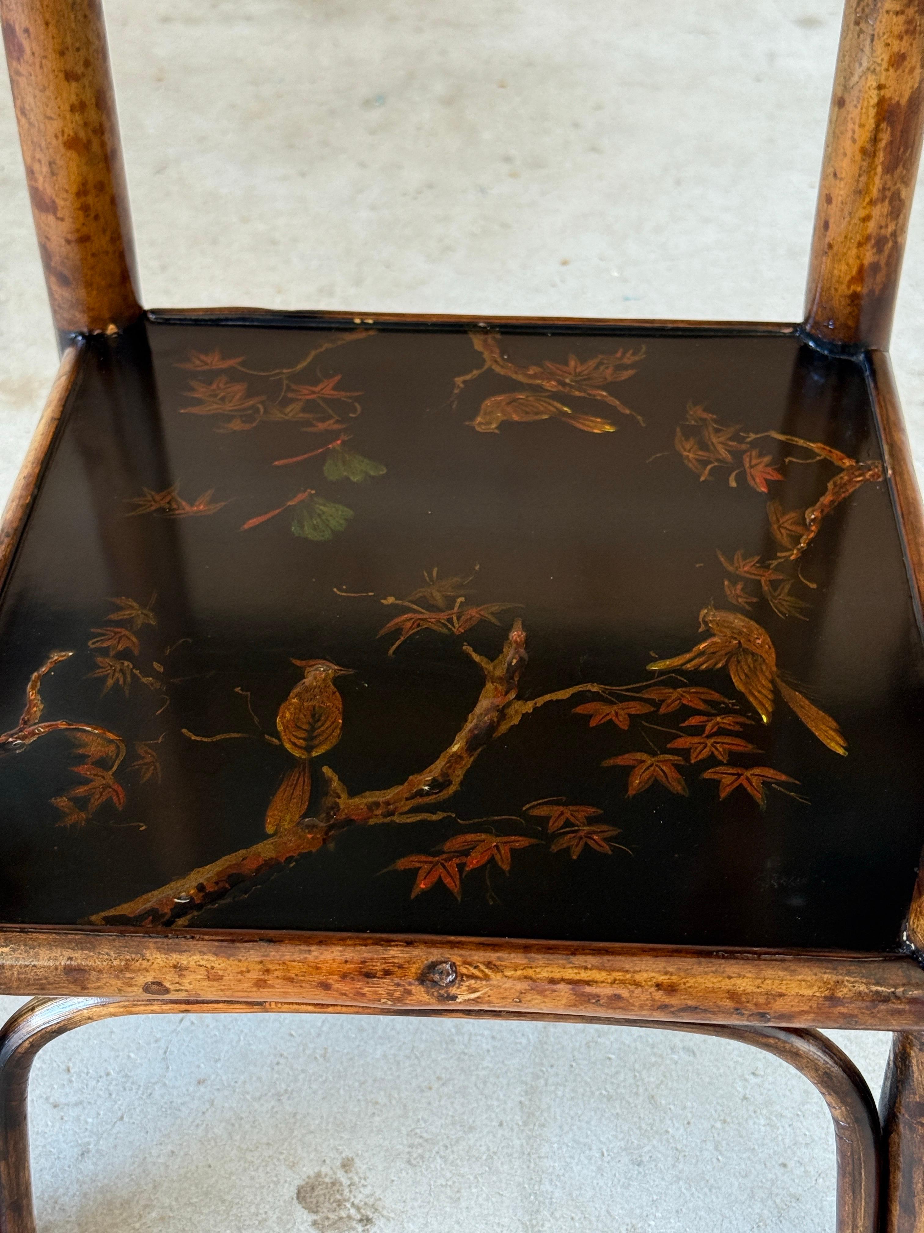 Chinoiserie Tiered Lacquered Stand in the Manner of Theodore Alexander In Good Condition For Sale In North Fort Myers, FL