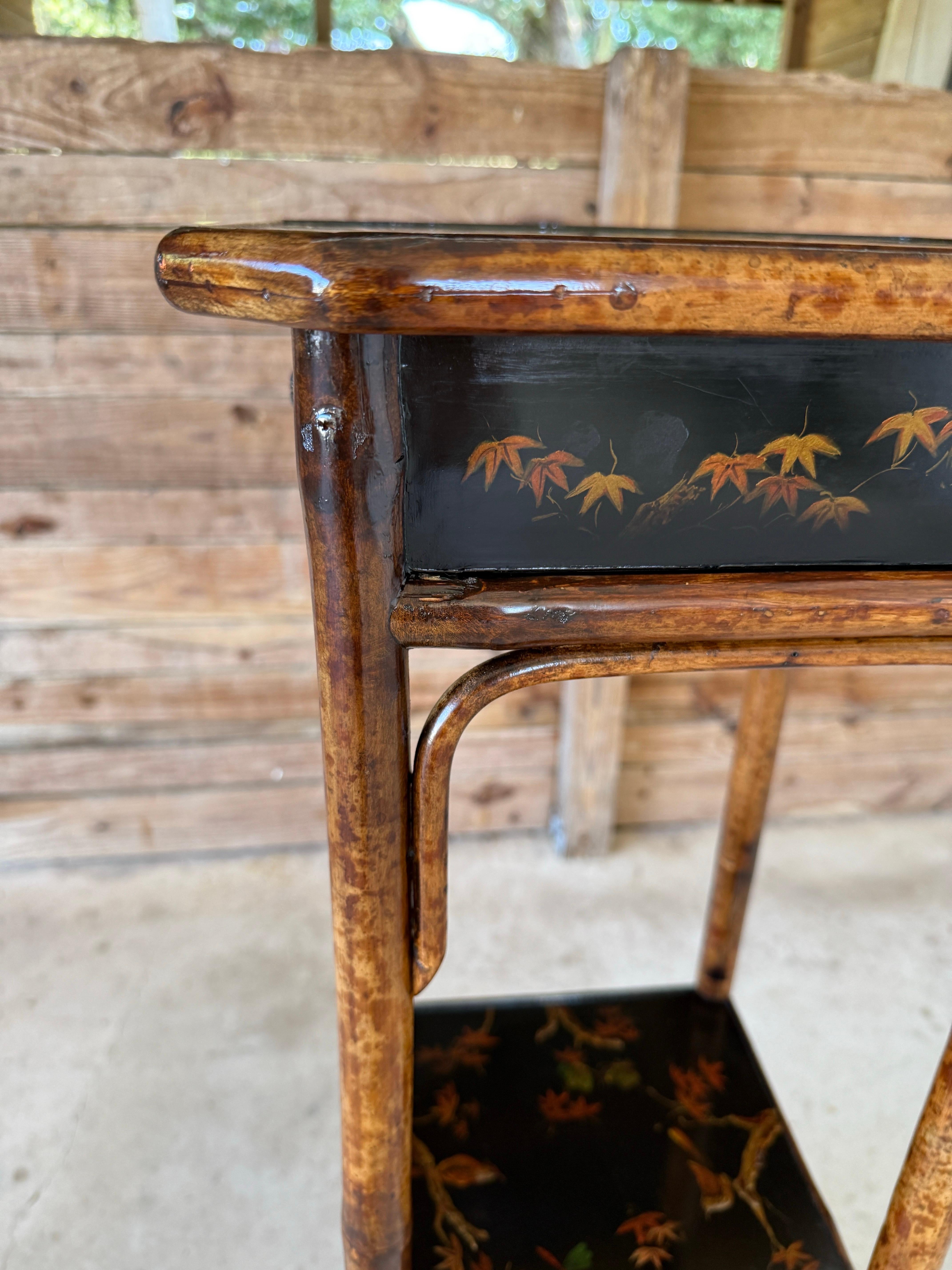 Chinoiserie Tiered Lacquered Stand in the Manner of Theodore Alexander For Sale 2