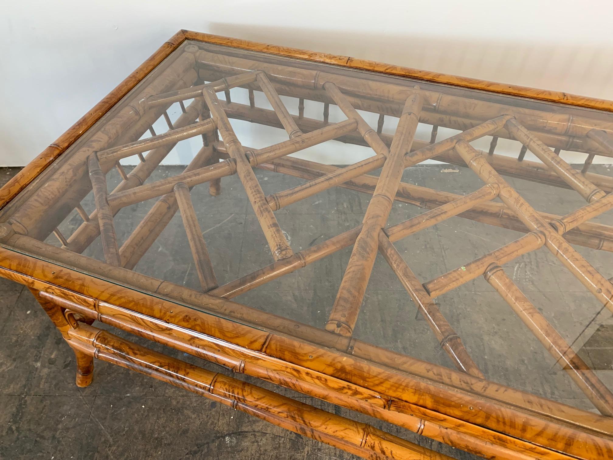 Chinoiserie Tiger Bamboo Coffee Table 1