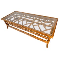 Chinoiserie Tiger Bamboo Coffee Table