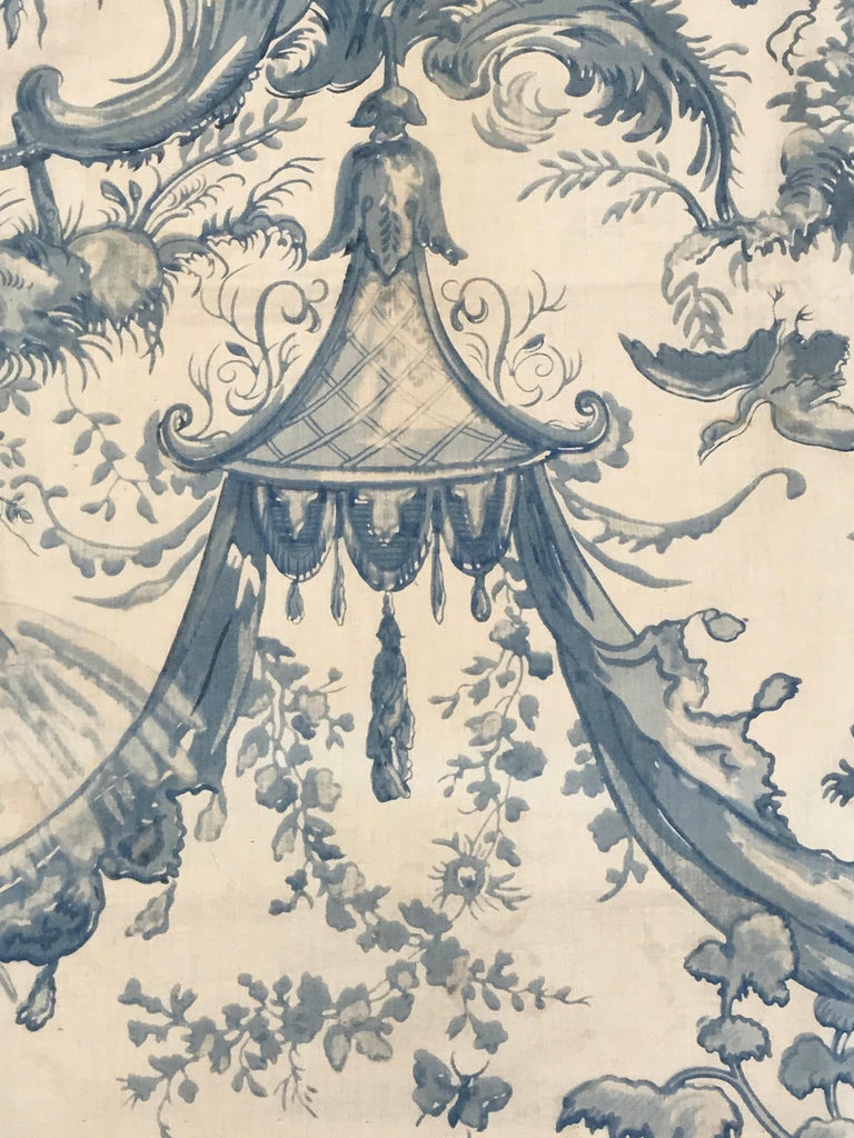 Chinoiserie Toile Hangings Curtains French Blue and White Rococo For ...