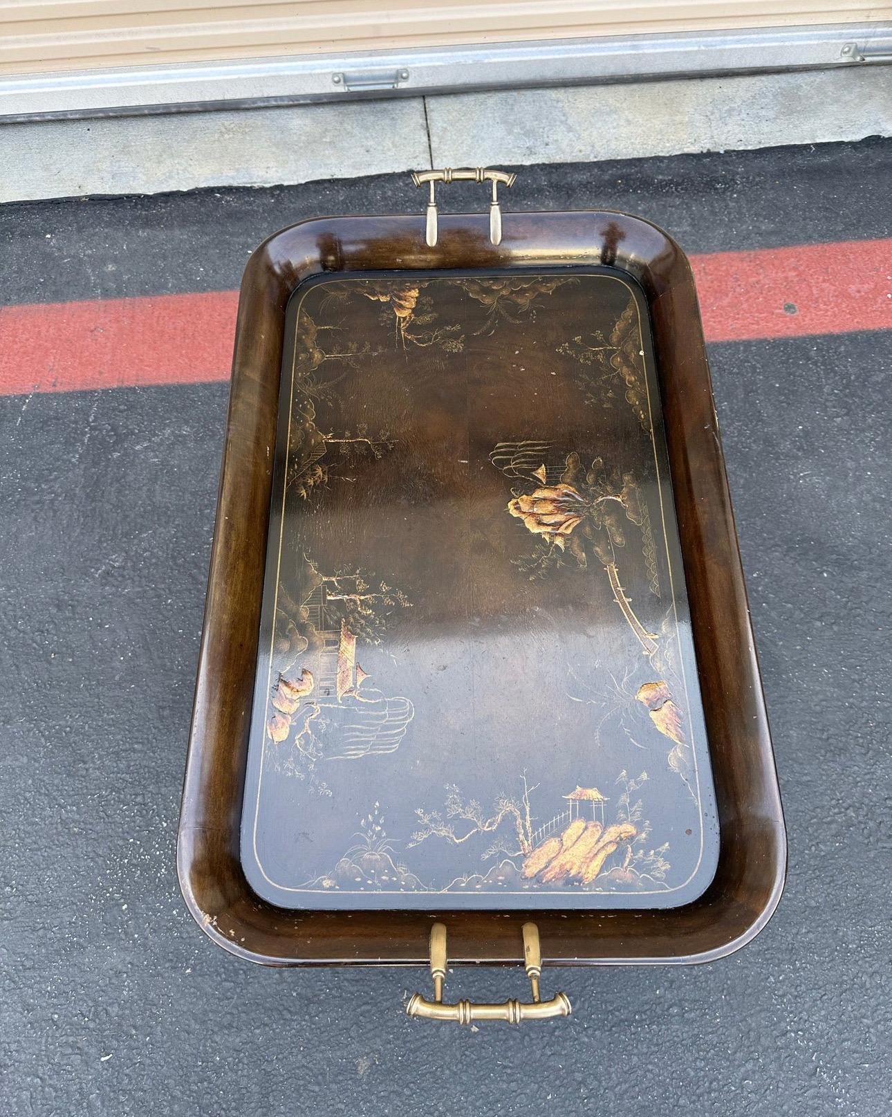 Chinoiserie Tray Top Coffee Table by Theodore Alexander In Good Condition In North Hollywood, CA