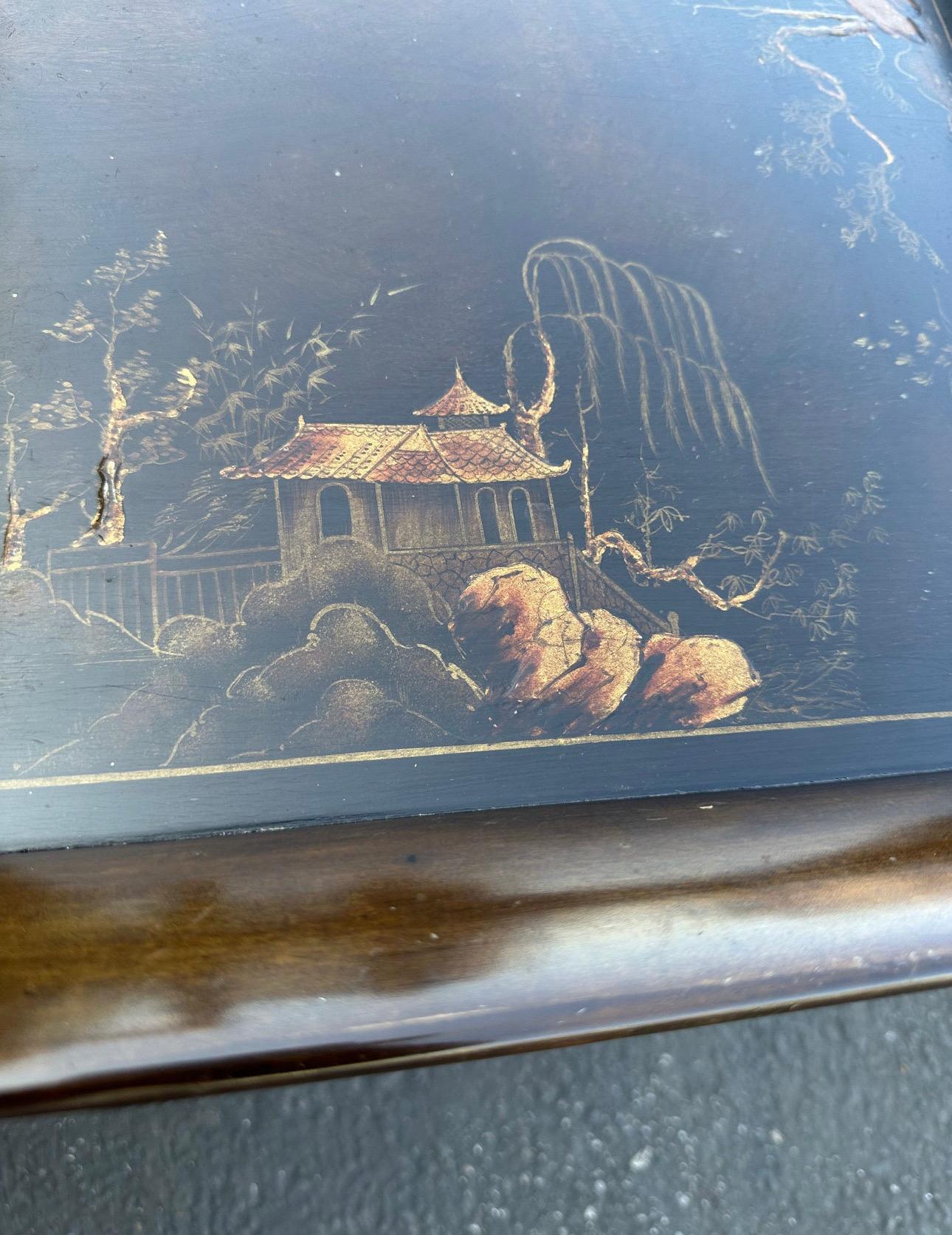 Brass Chinoiserie Tray Top Coffee Table by Theodore Alexander