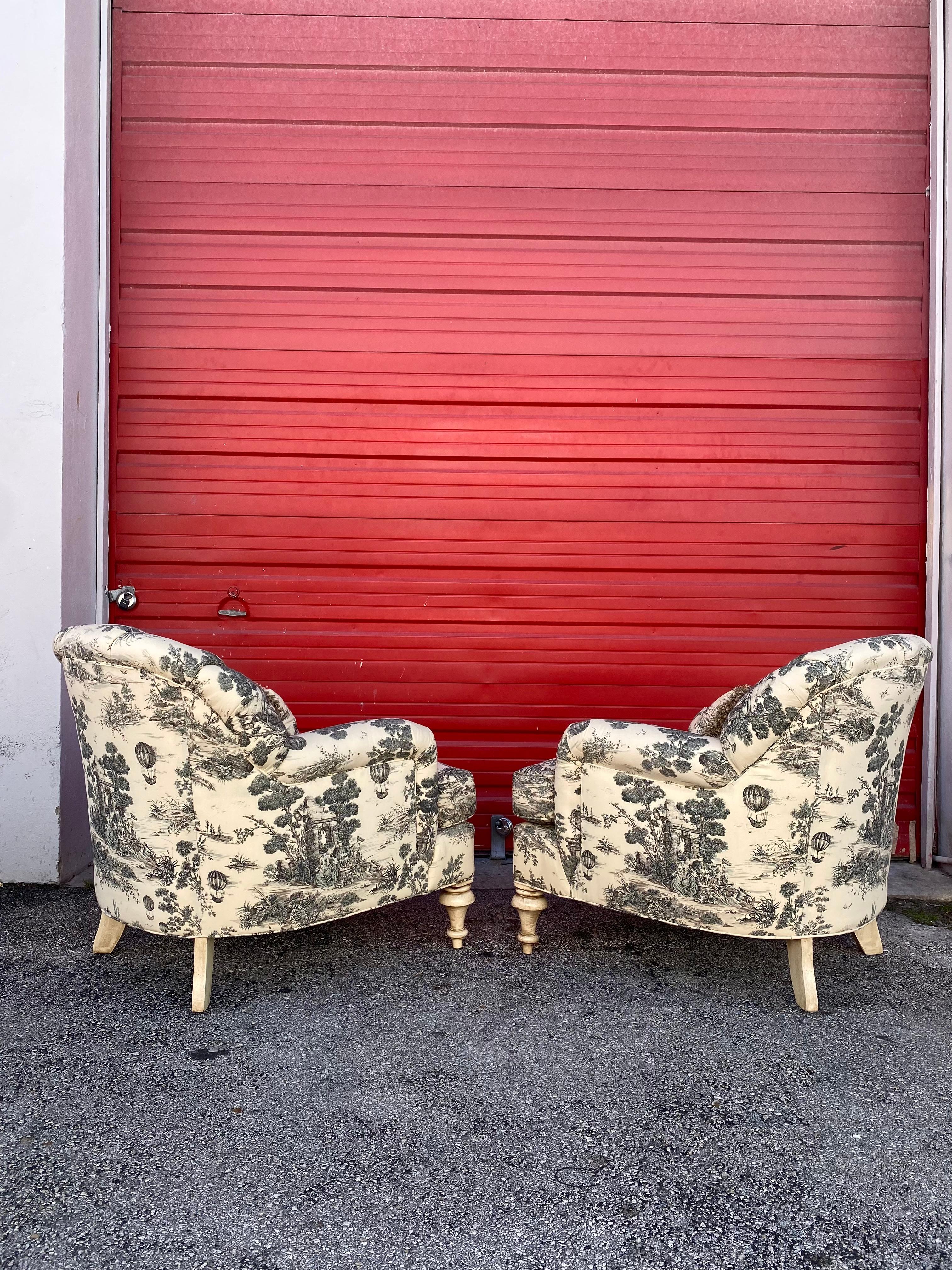 Americano C. R. Poltroncine inglesi Laine in stile chinoiserie, Set di 2 in vendita