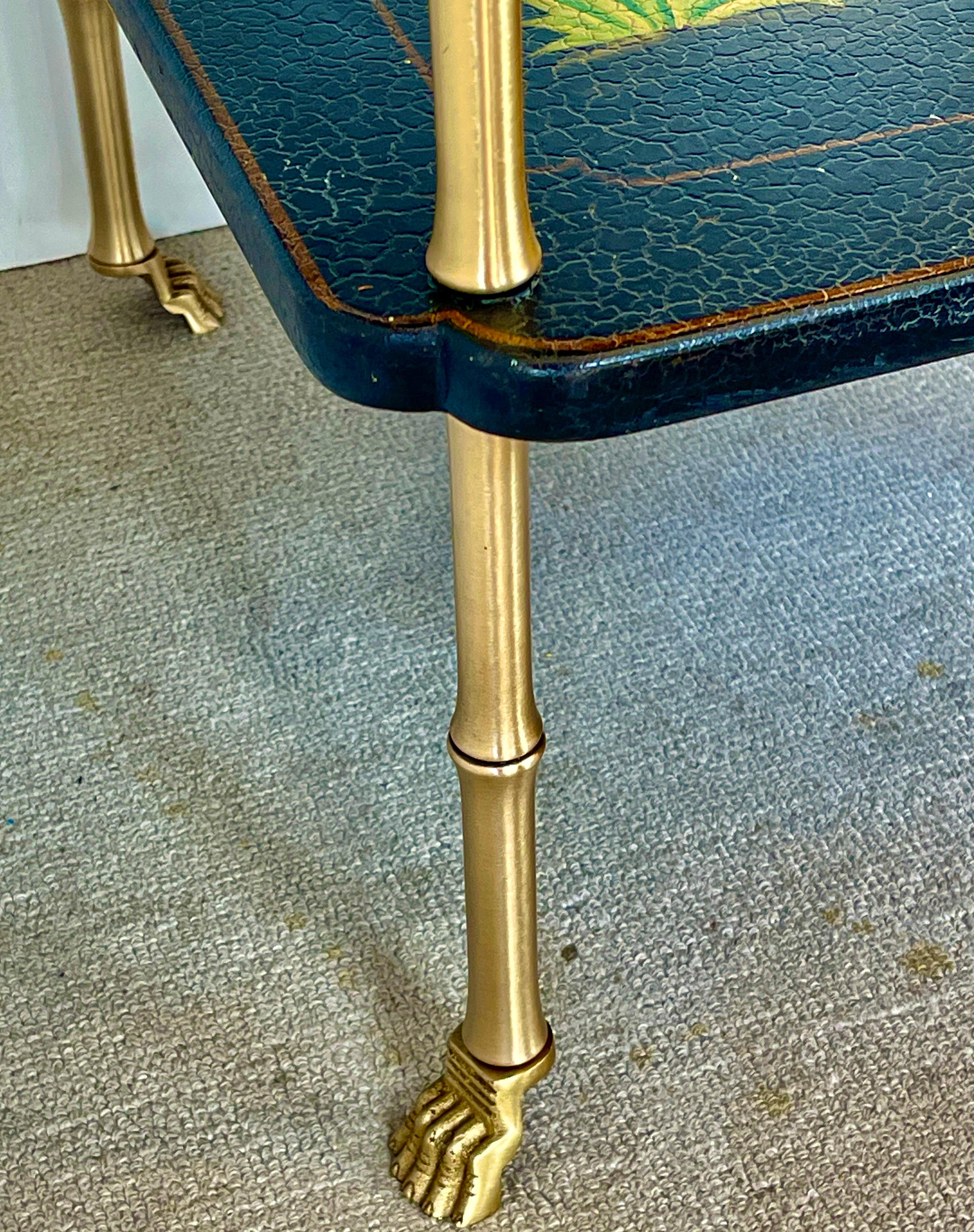 Tavolino a due piani Chinoiserie  Con piedini in ottone,  Stile Maison Bagues in vendita 3