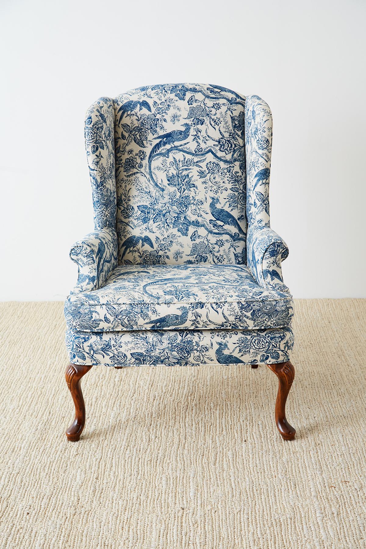 chinoiserie wingback chair