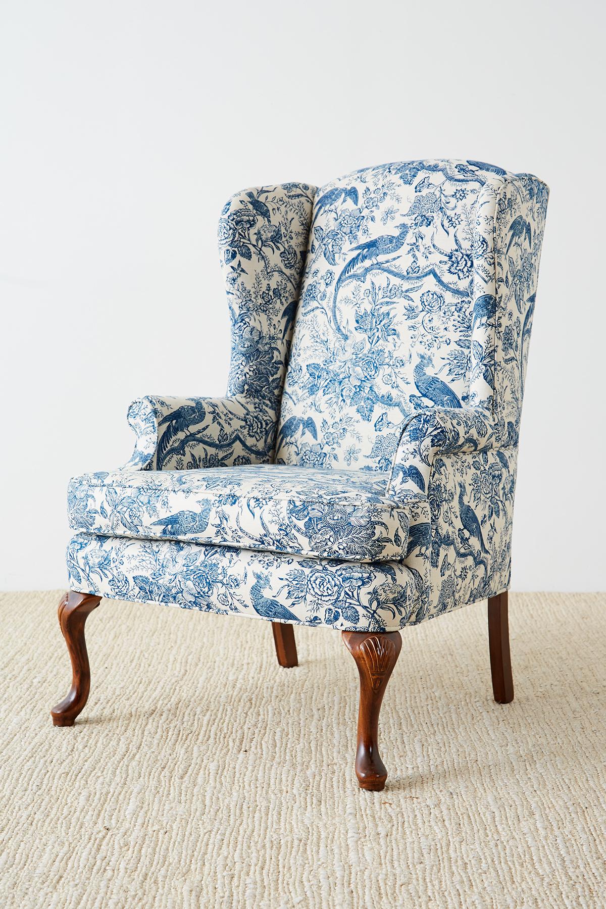 queen anne chair with ottoman