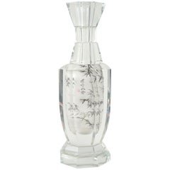 Chinoiserie Vase in Crystal from the 20th Century