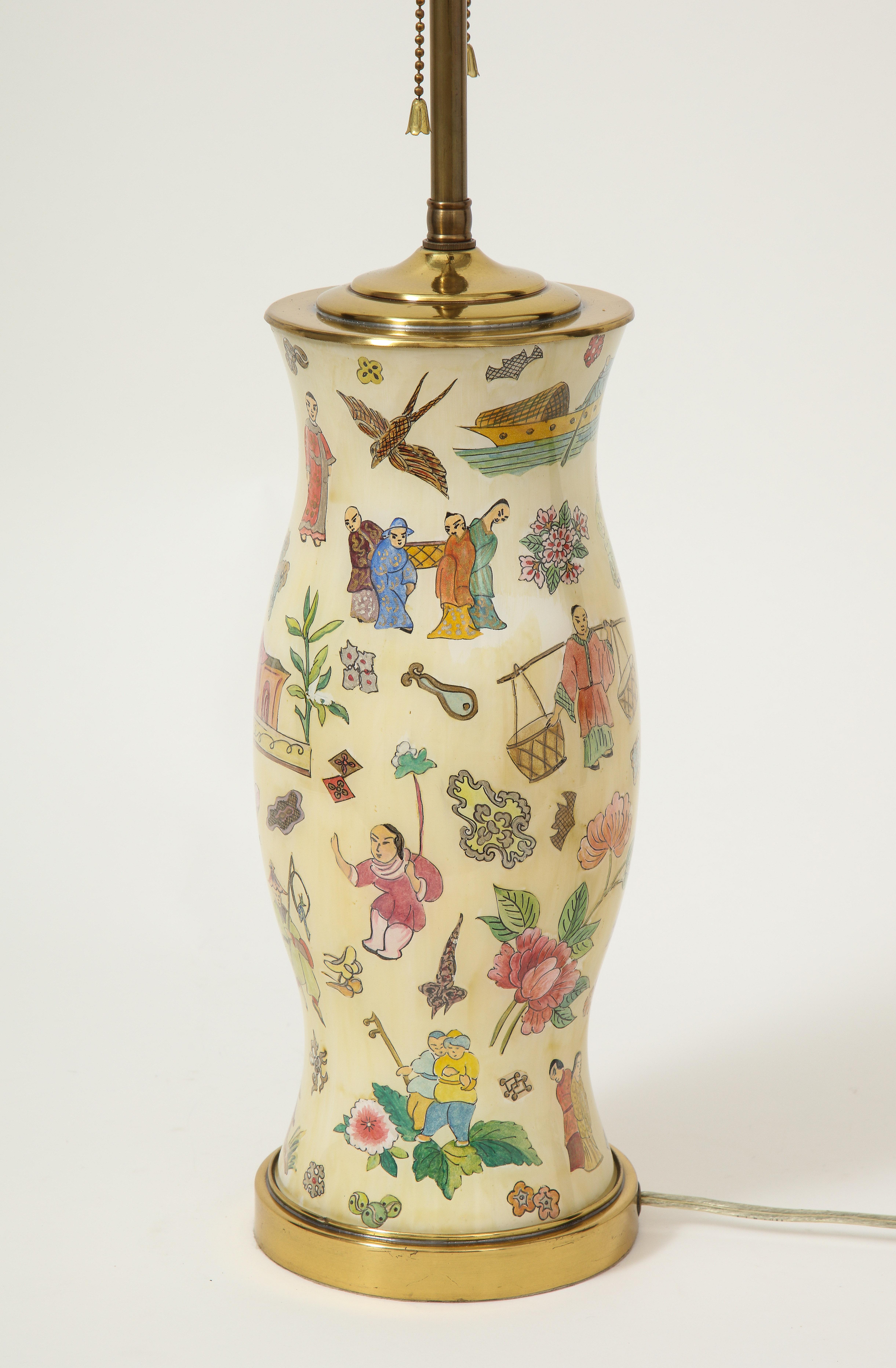 Lámpara Chinoiserie Verre Églomisé en Bueno estado para la venta en New York, NY