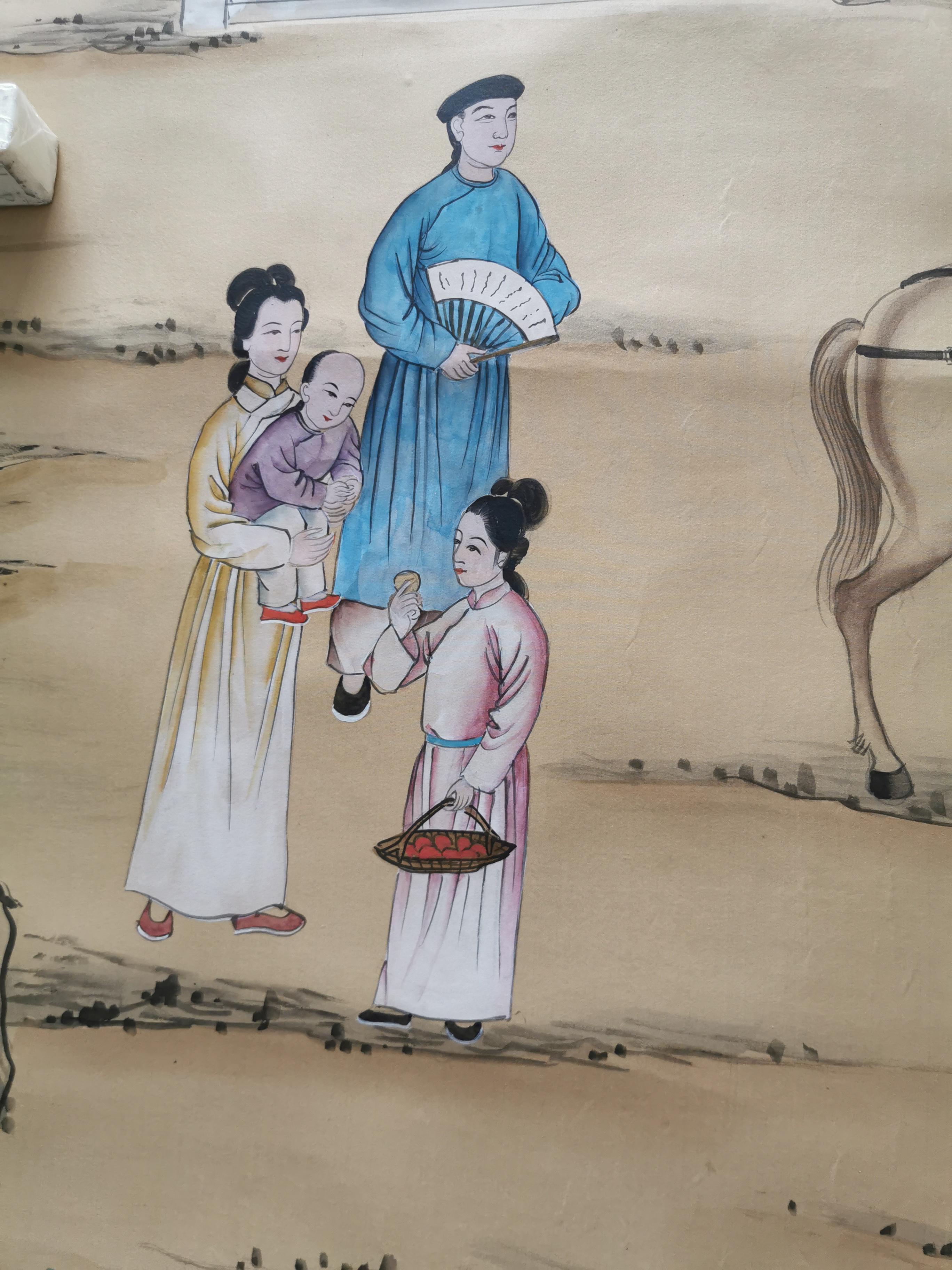 Chinois Papier peint à la main sur soie, accepte les tailles personnalisées en vente