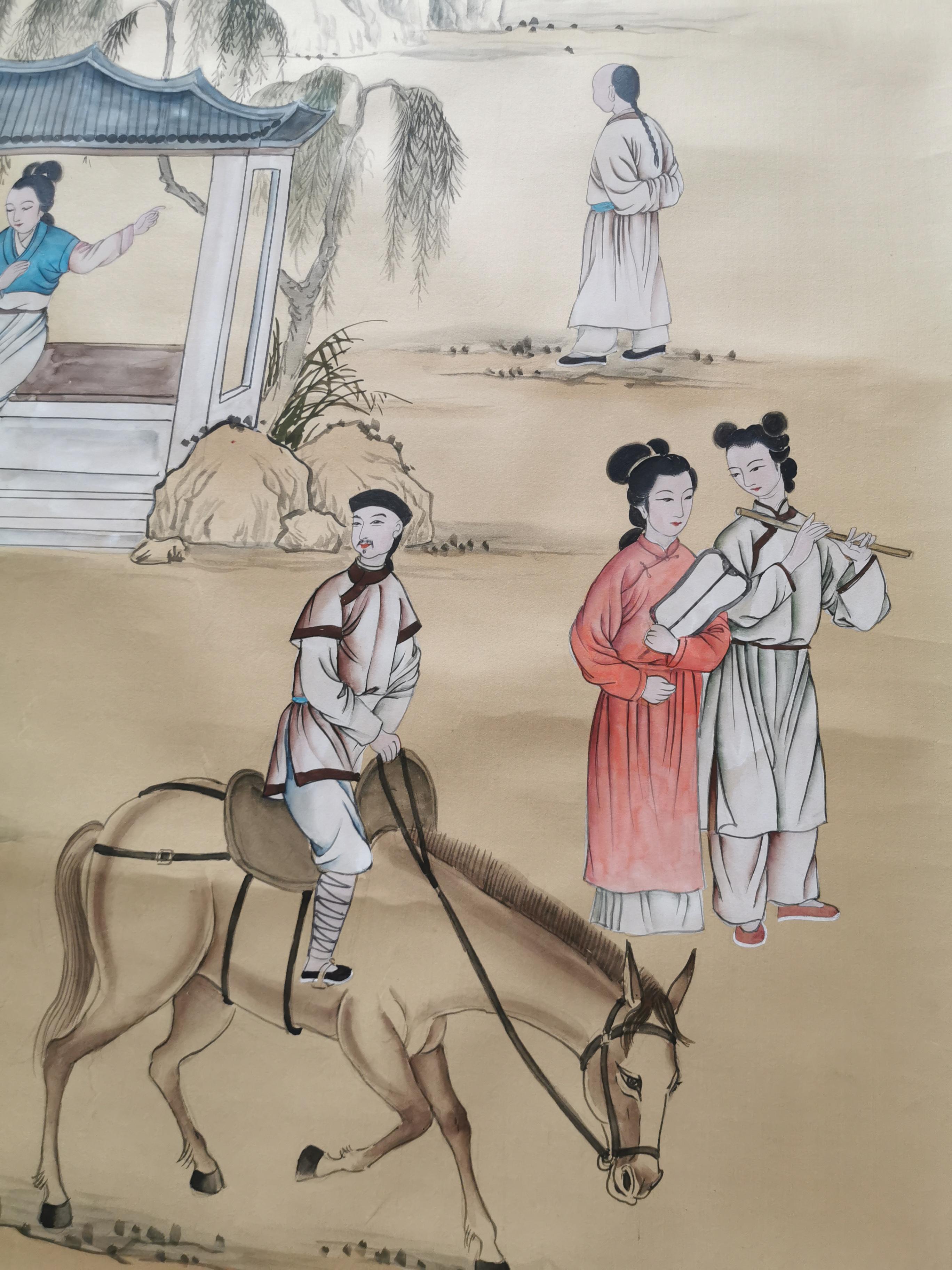 Papier peint à la main sur soie, accepte les tailles personnalisées Neuf - En vente à Wuxi, 32