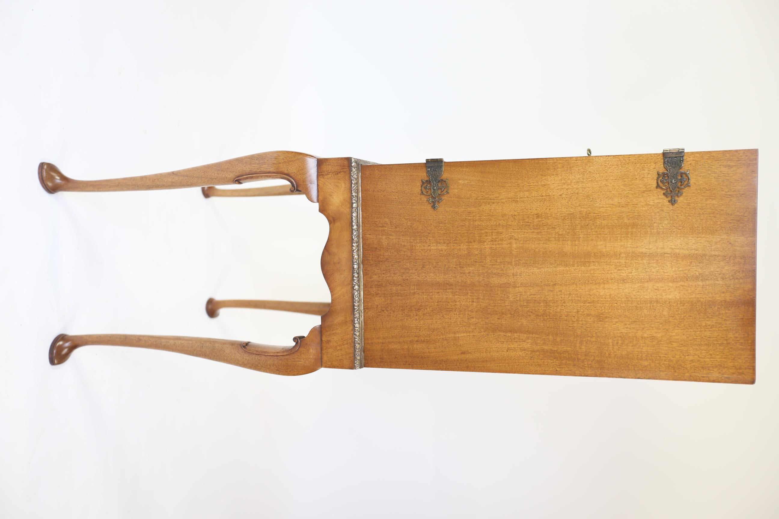 Chinoiserie & walnut Cocktail Cabinet  on stand circa 1930s For Sale 3