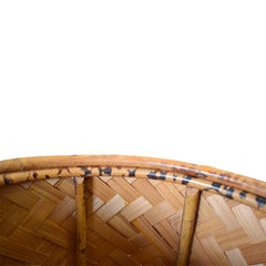 Chinoiserie Woven Bamboo Hamper with Lid